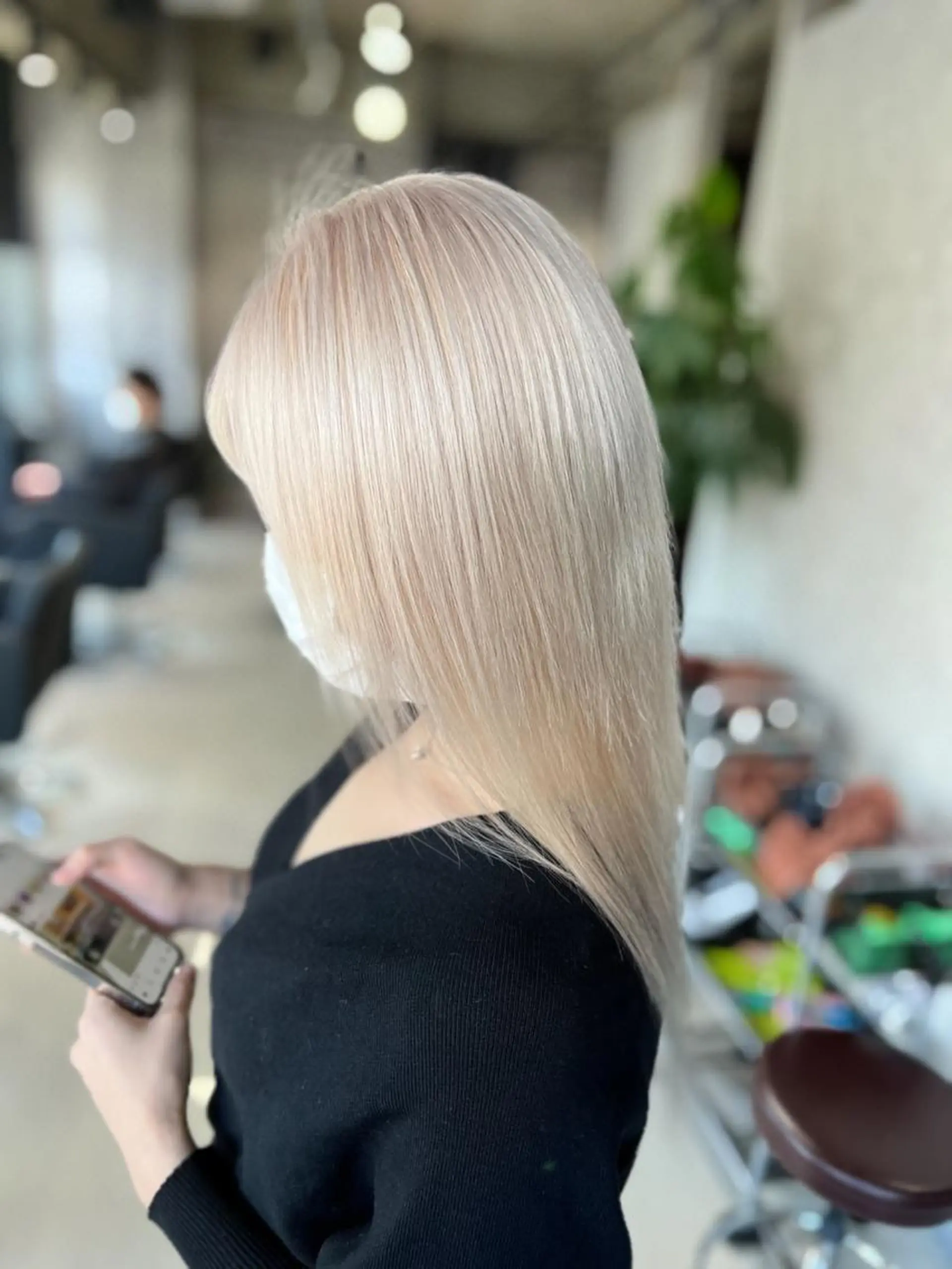 ロング カラー ベージュカラー mimiiy梅田 中崎町ハイトーンのヘアスタイル