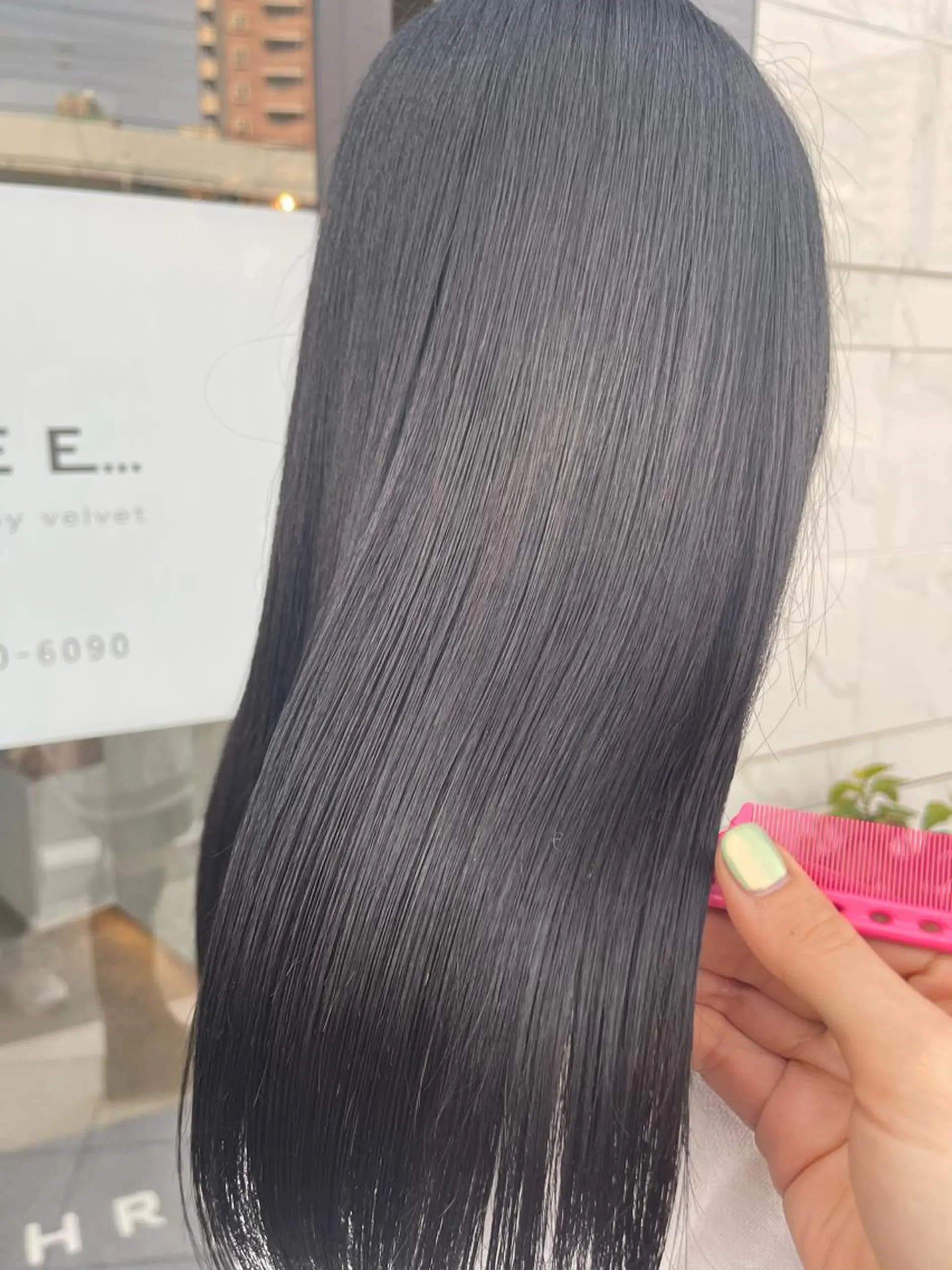 ロング 縮毛矯正 Haru/THREE …by velvetのヘアスタイル