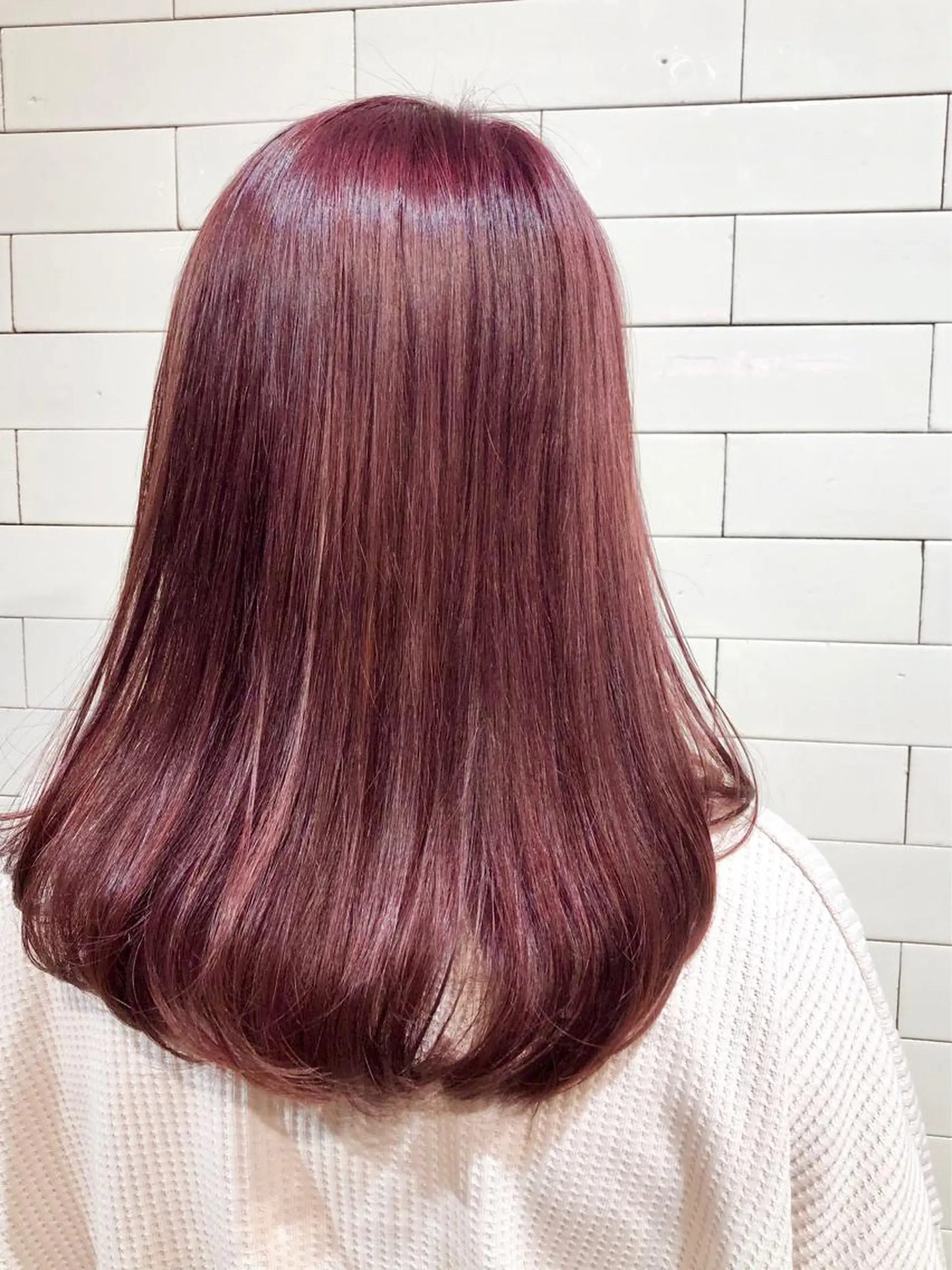 セミロング カラー 🤍髪質改善➕透明感 カラー🤍川上葵のヘアスタイル