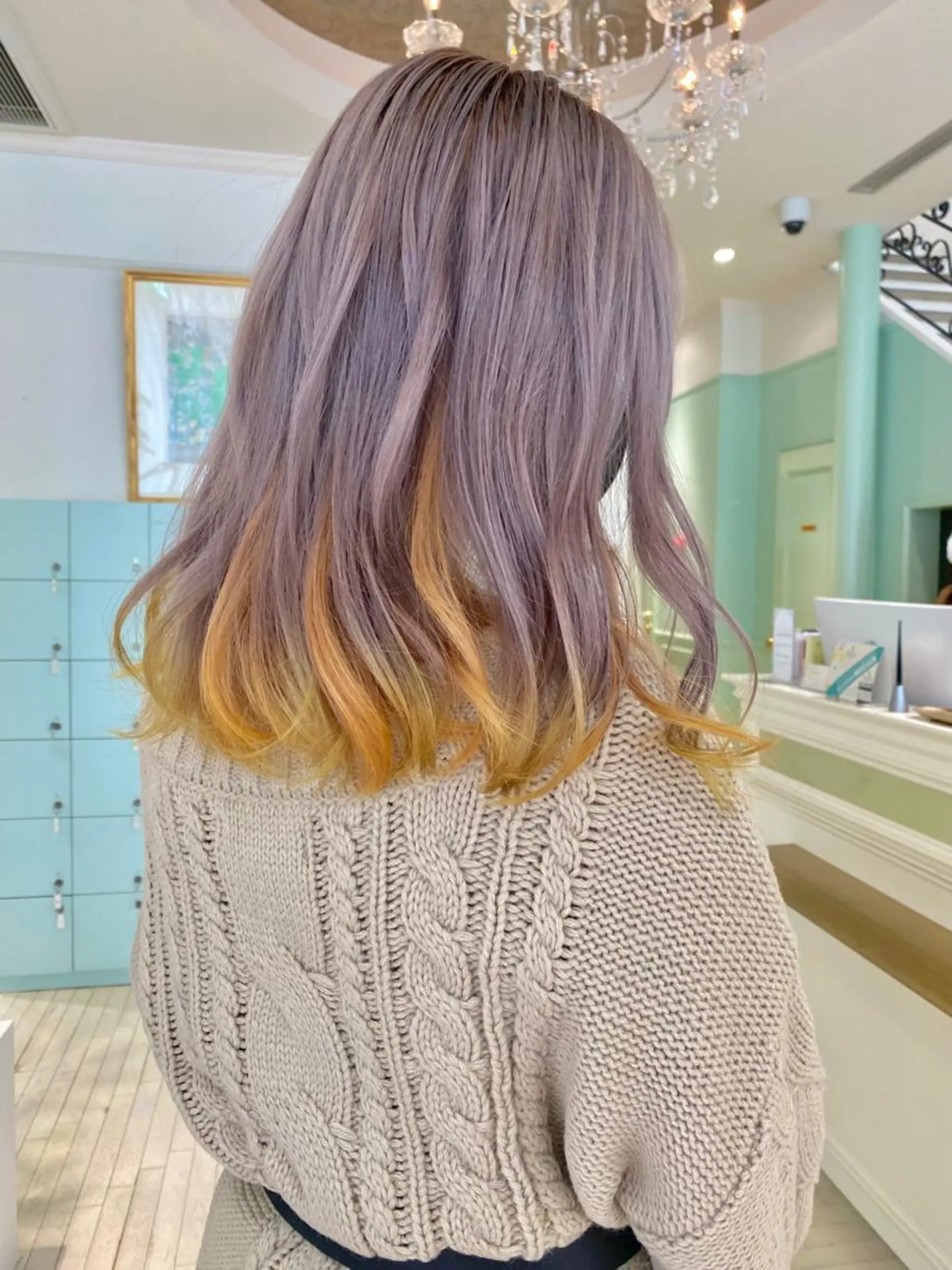 ロング カラー デザインカラー トリートメント Re:ta Hair 飯田淳平のヘアスタイル