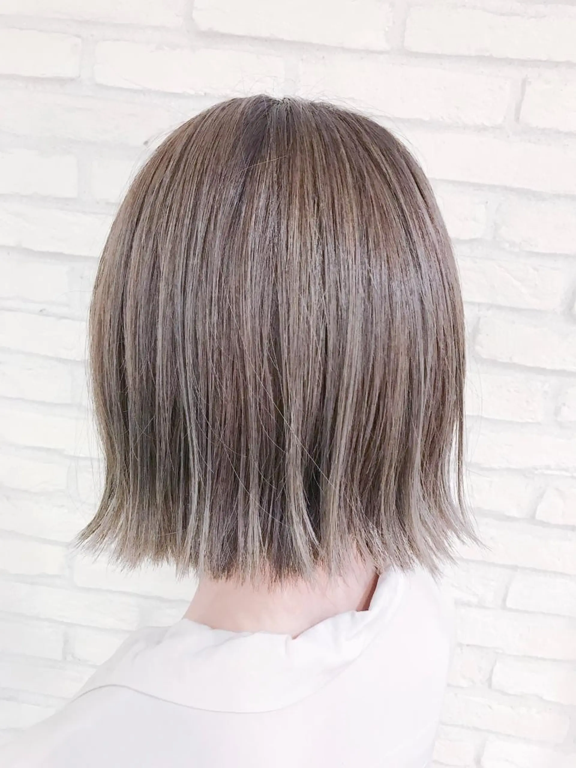 ショート カラー 切りっぱなしボブ 透明感カラー ボブ 横浜🍒ルーツカラー エクステ／RIEのヘアスタイル