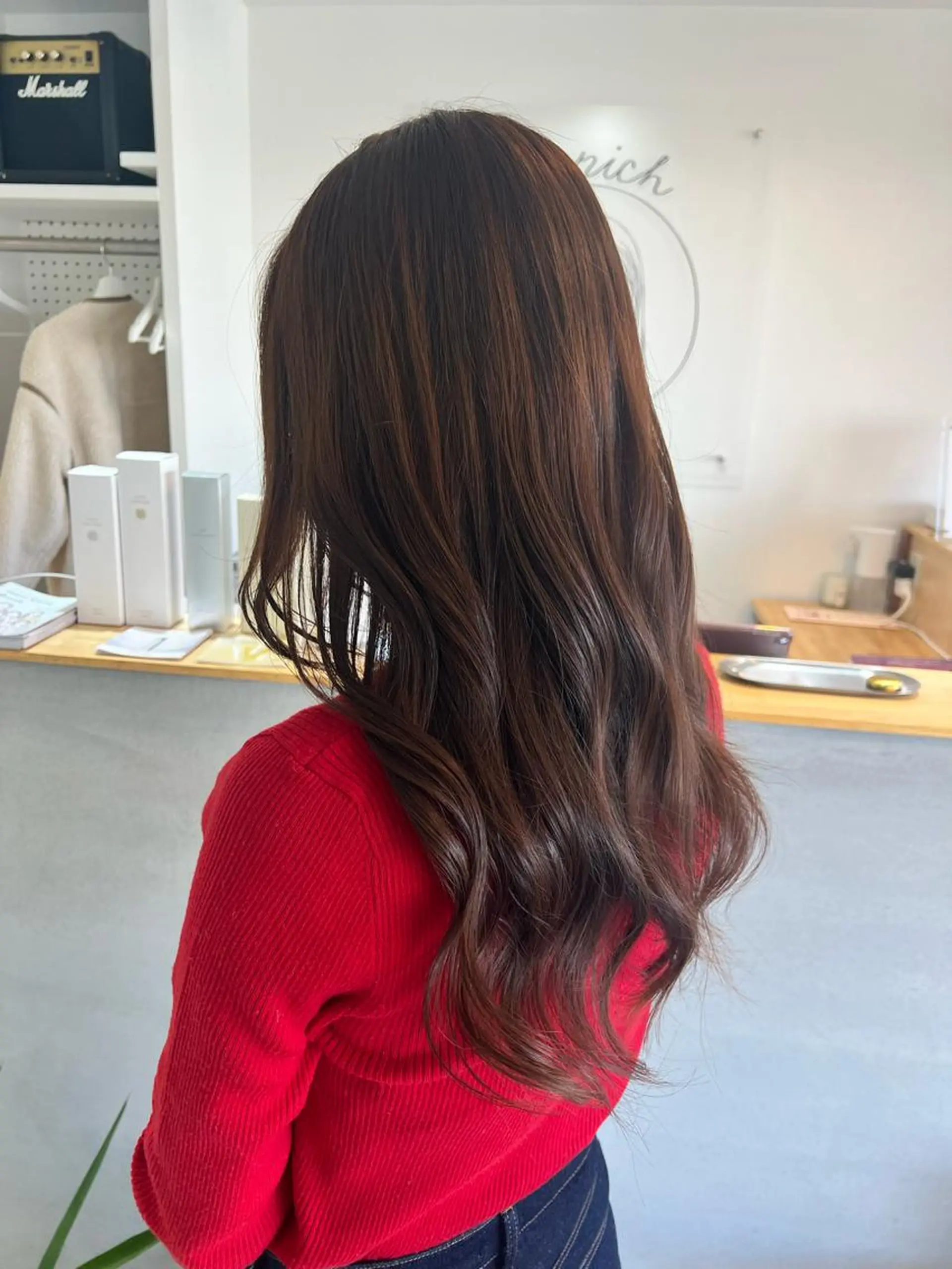 ロング カラー ベージュカラー モカベージュ ヘアカラー カドムラ モエのヘアスタイル