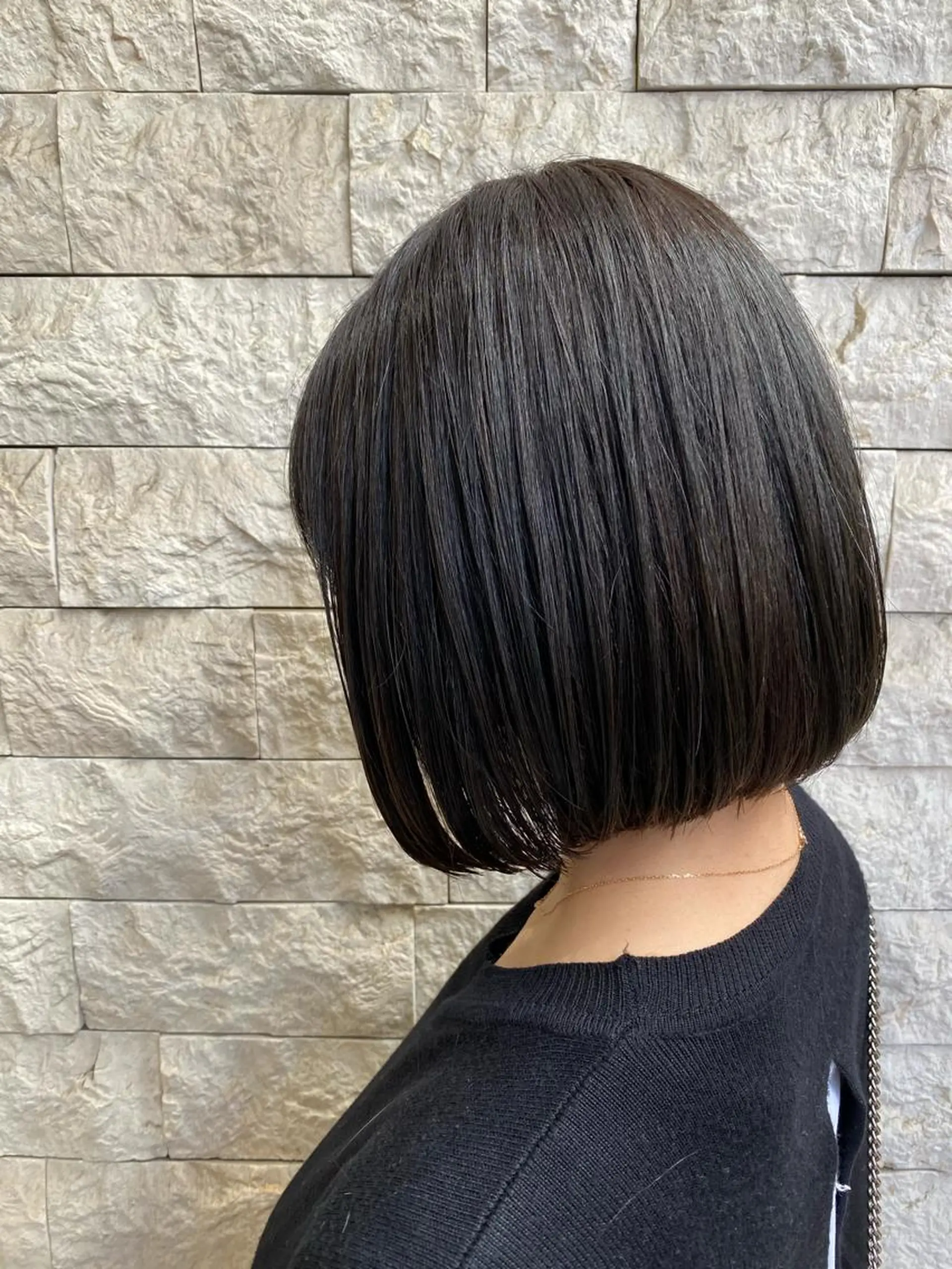 ミディアム カラー ワンレンボブ イルミナカラー ボブ 髪質改善 トリートメント カット ヘアカラー 『髪質改善』服部 隆志のヘアスタイル