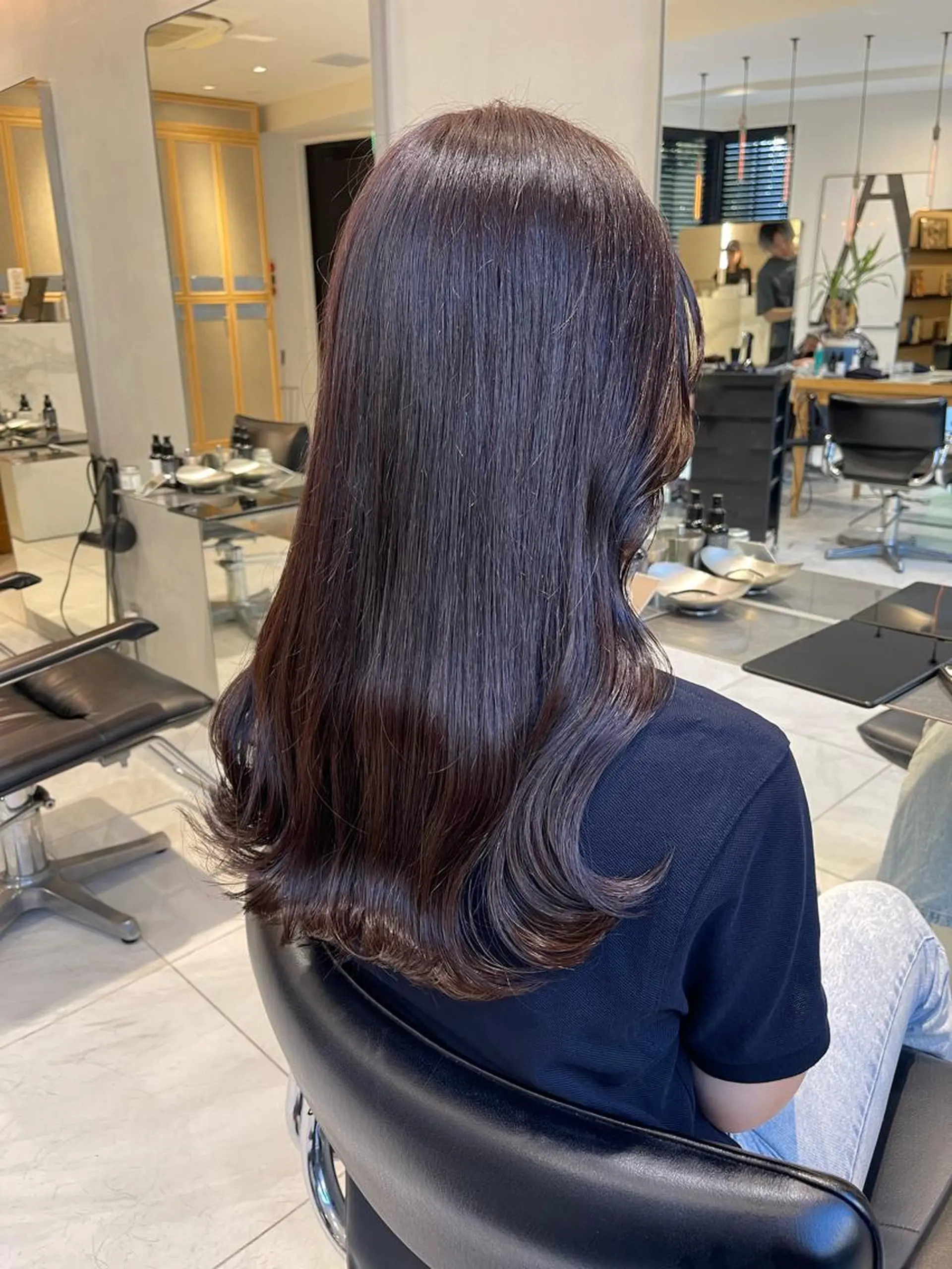 ロング カラー ラベンダーカラー ラベンダーグレー ヘアカラー トリートメント ヘッドスパ ラベンダー/レイヤー スタイル🤎mamiのヘアスタイル