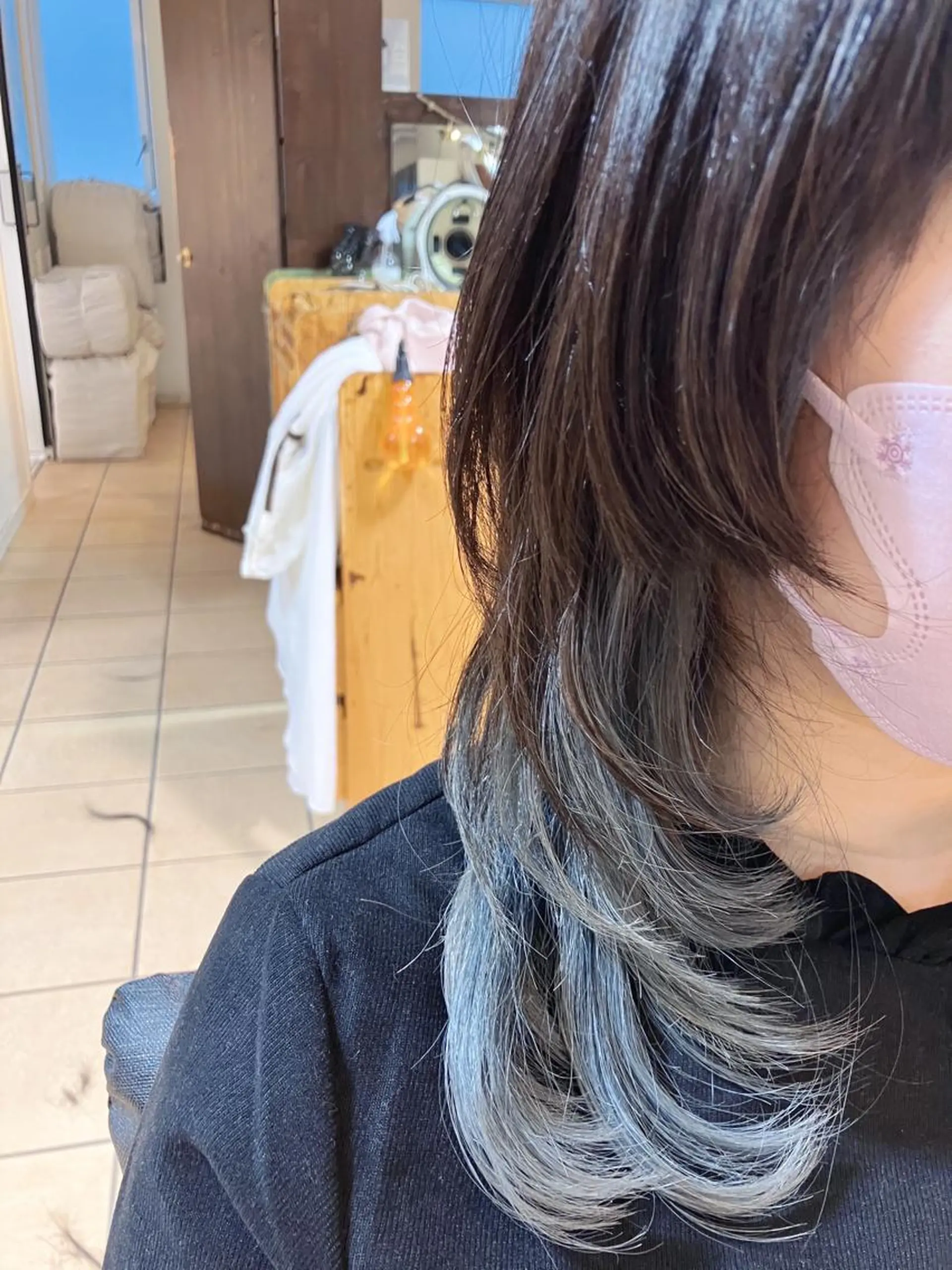 ロング カラー デザインカラー 顔周りカット レイヤーカット カット ヘアカラー 奥谷 美代子のヘアスタイル