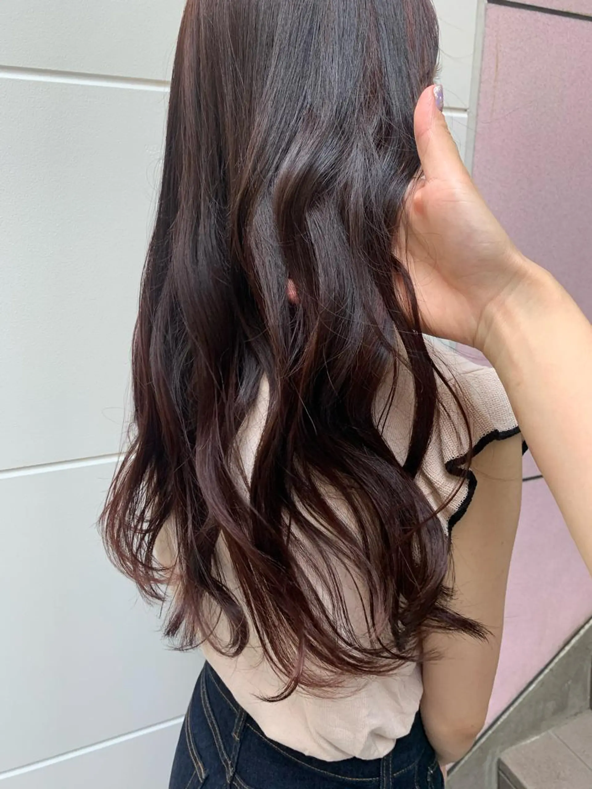 ロング カラー ブリーチ ブリーチなしカラー ヘアカラー トリートメント soëll所属・🤍そぶえ　ゆうな/ 暖色カラー/縮毛矯正のヘアスタイル