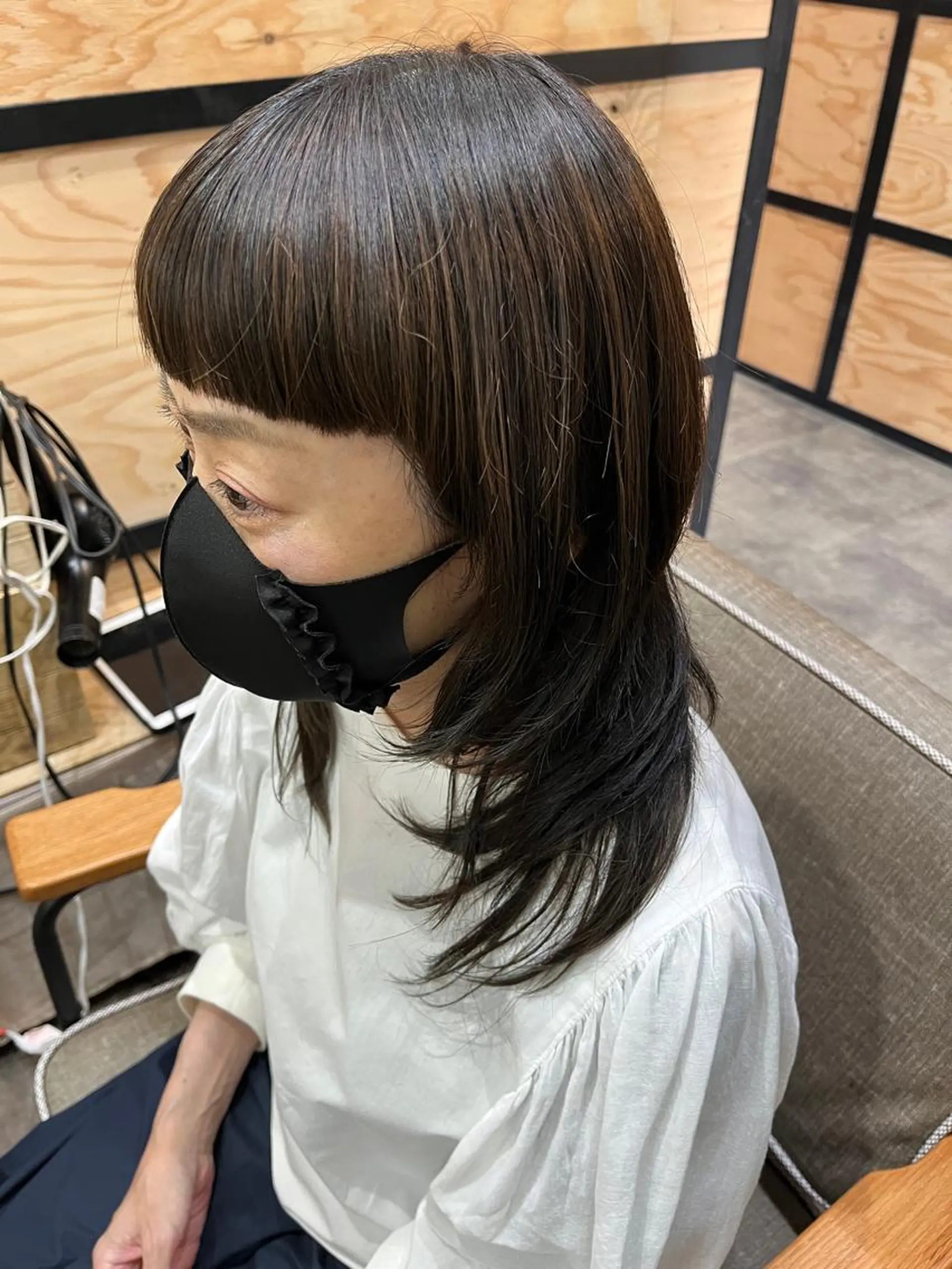 セミロング パーマ ヘアアレンジ メンズ キッズ マツエク・マツパ アイブロウ メンズウルフカット ウルフカット カット ヘアカラー ヘアセット times salon名駅所属・久木原 ゆりのヘアスタイル