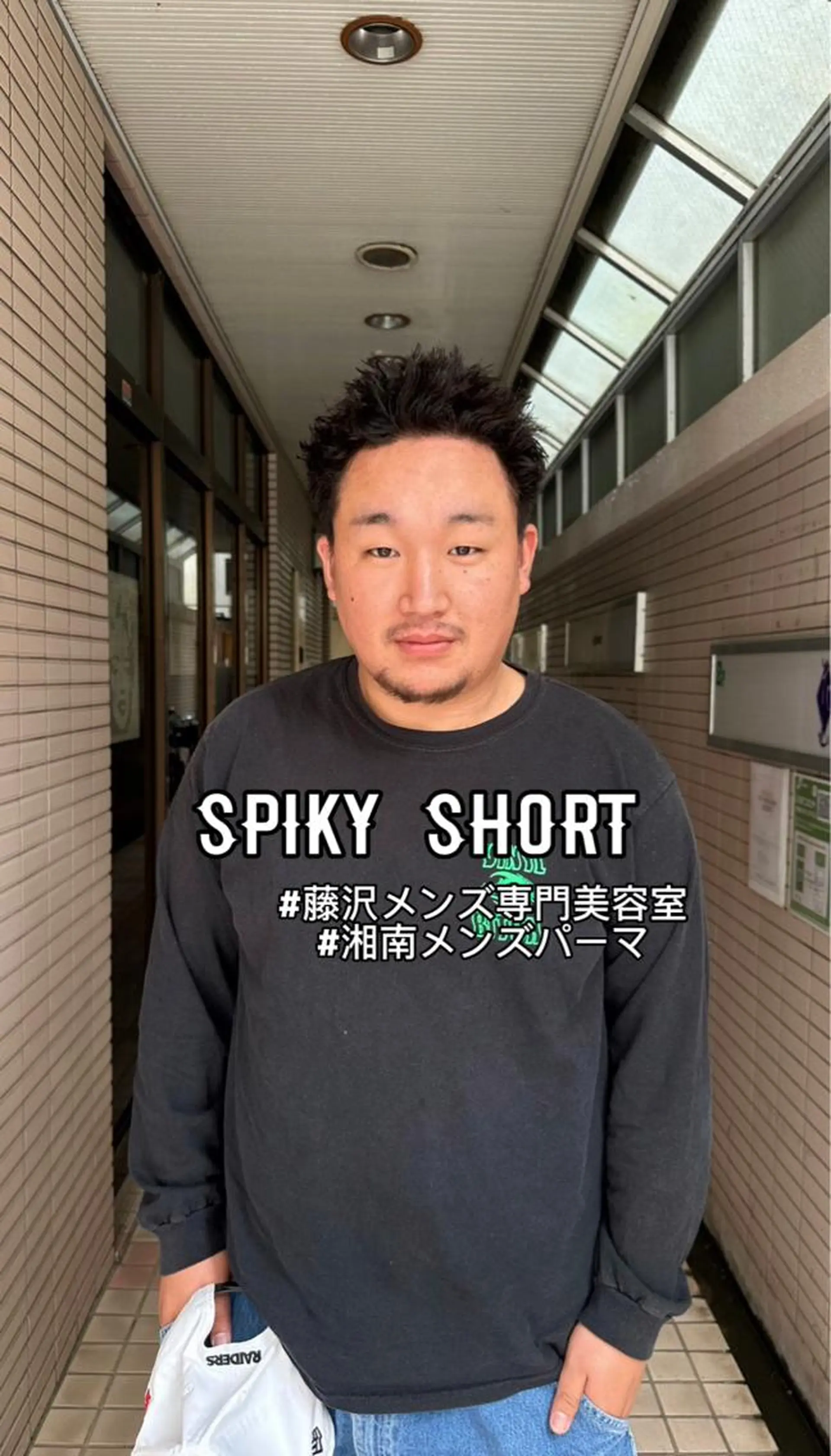 ミディアム パーマ メンズ スパイキーショート パーマ職人 渡邊　優雅のヘアスタイル