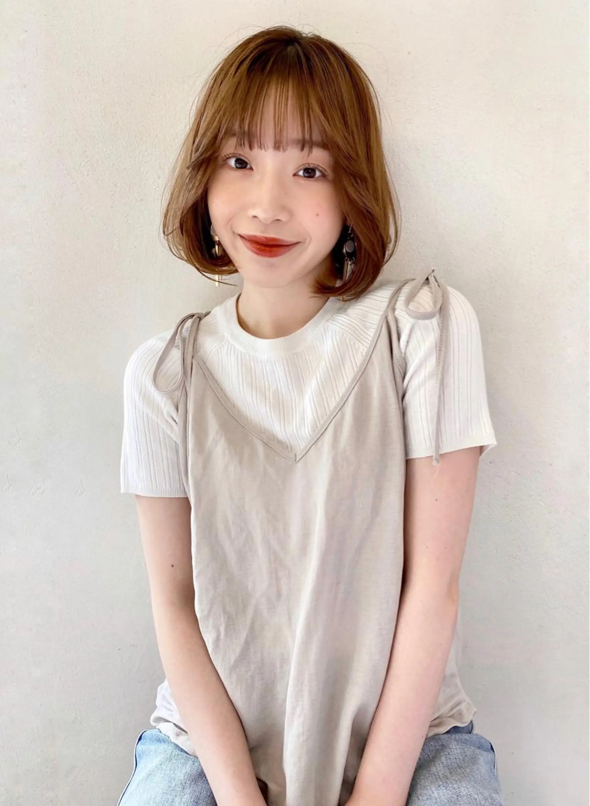 ミディアム カット ヘアカラー トリートメント ボブ指名No.1🌞 オガタのヘアスタイル