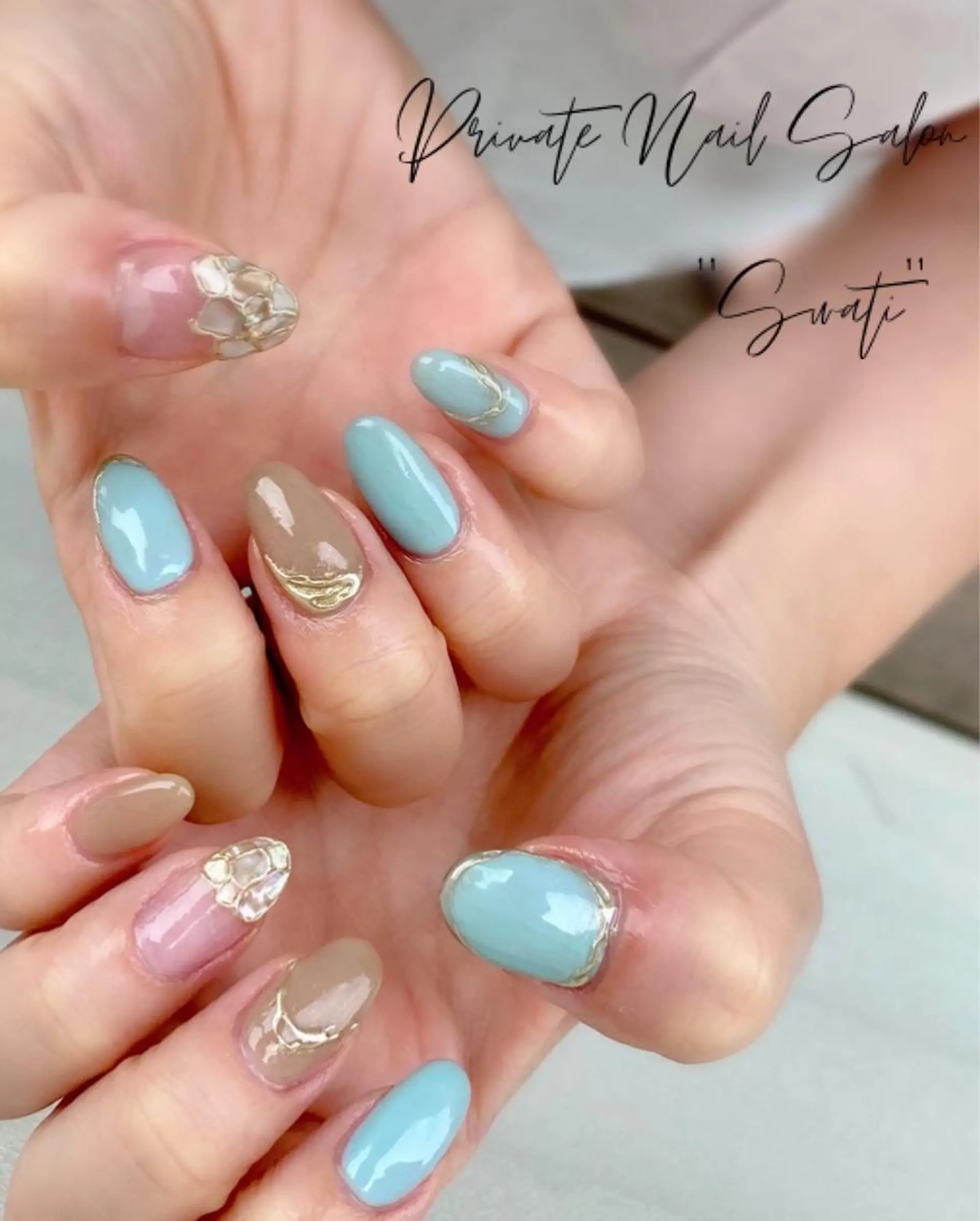 ネイル アートネイル ミラーネイル オフィスネイル 夏ネイル yuko (ネイリスト)のネイルデザイン