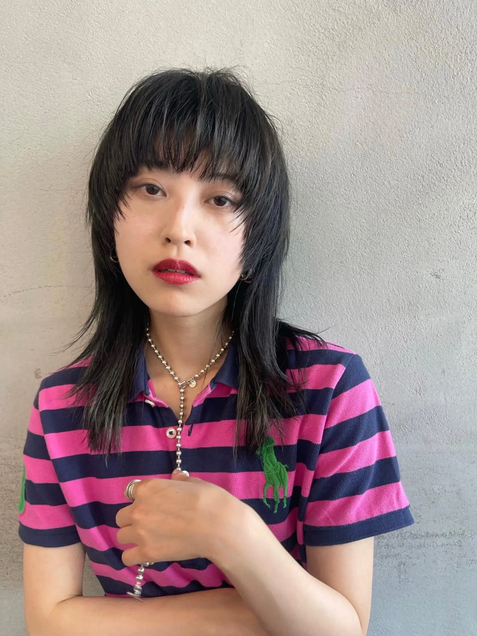 セミロング ウルフカット 柏 ウルフ/レイヤー 田中佐和🐺のヘアスタイル