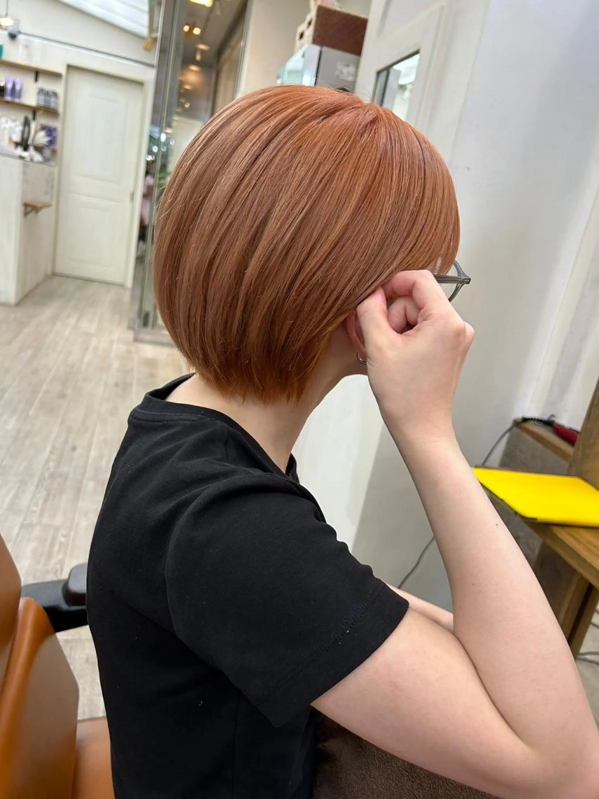 ショート カラー アディクシーカラー アッシュ バレイヤージュ ミストバング ベージュカラー カット ヘアカラー トリートメント N° anfeel 渋谷🪞🫧のヘアスタイル