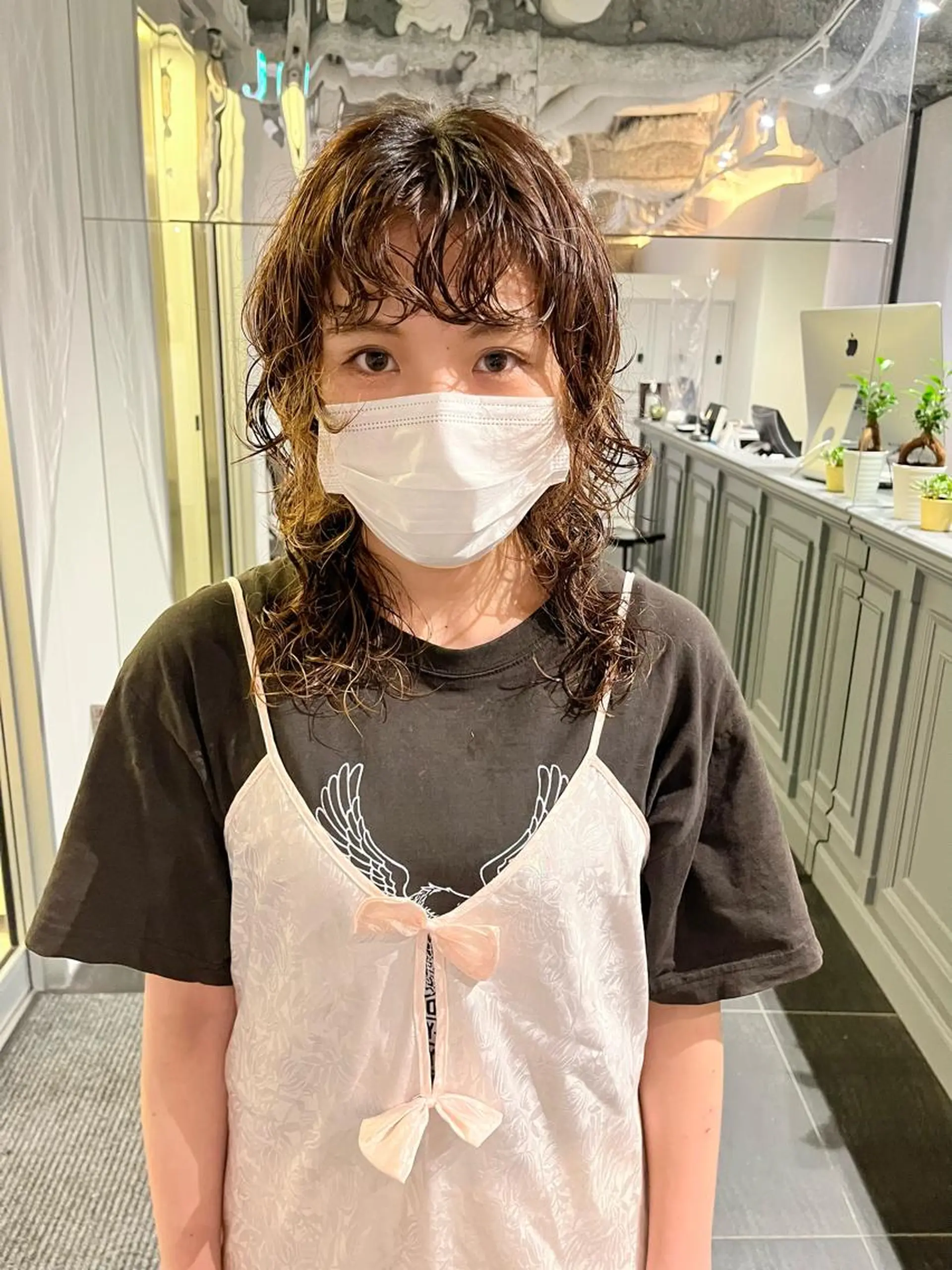 セミロング パーマ セミロングパーマ レイヤーカット ウルフカット スパイラルパーマ カット パーマ ショート/パーマ/ カラー/FUKOのヘアスタイル