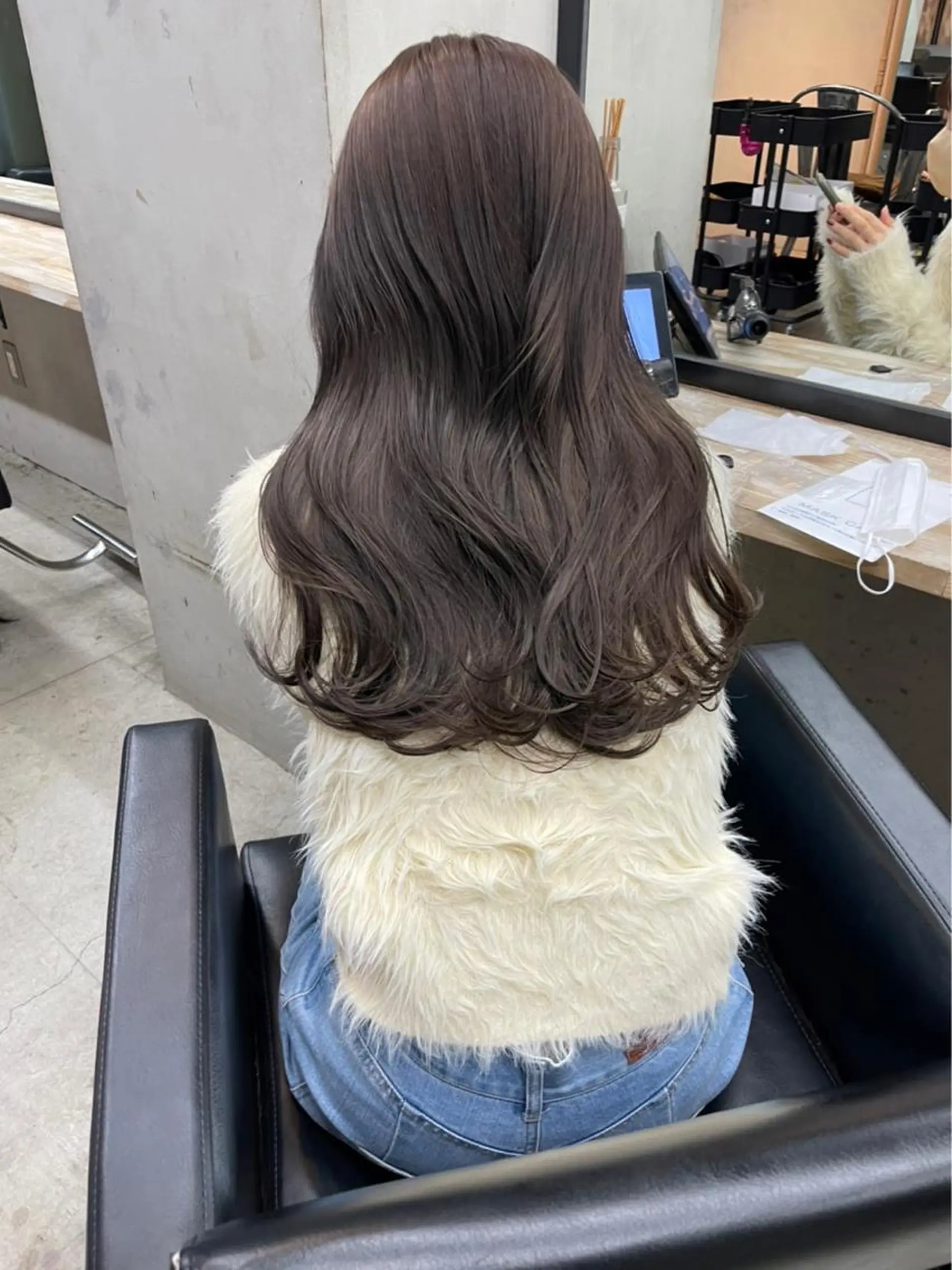 ロング カラー グレージュ ラベンダーカラー ラベンダーグレージュ ラベンダーグレー ヘアカラー メンズカット/パーマ 艶カラーTAIGA︎のヘアスタイル