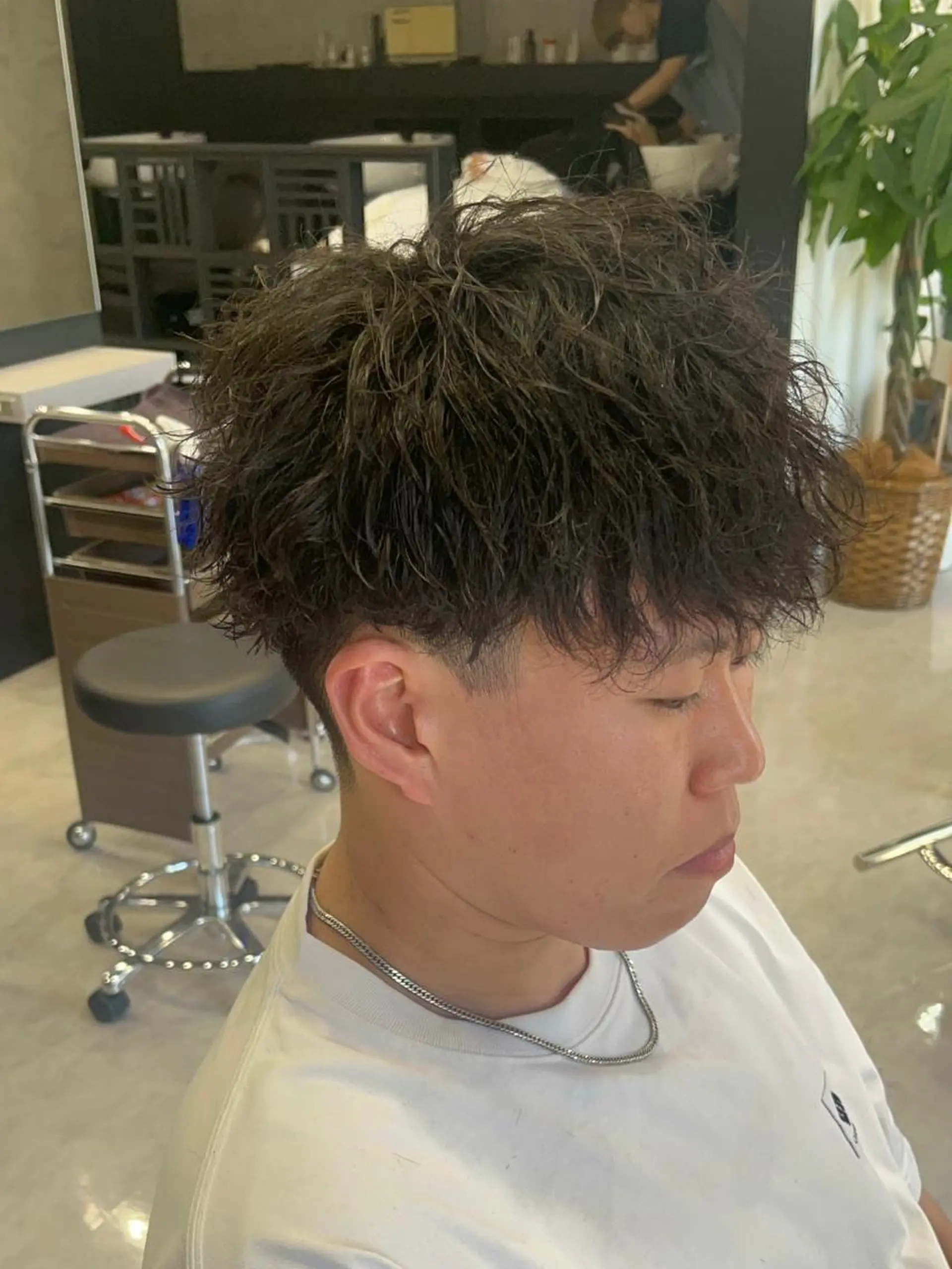 パーマ メンズ カット パーマ 【店長】メンズ職人 短髪　ハイトーン🔥のヘアスタイル