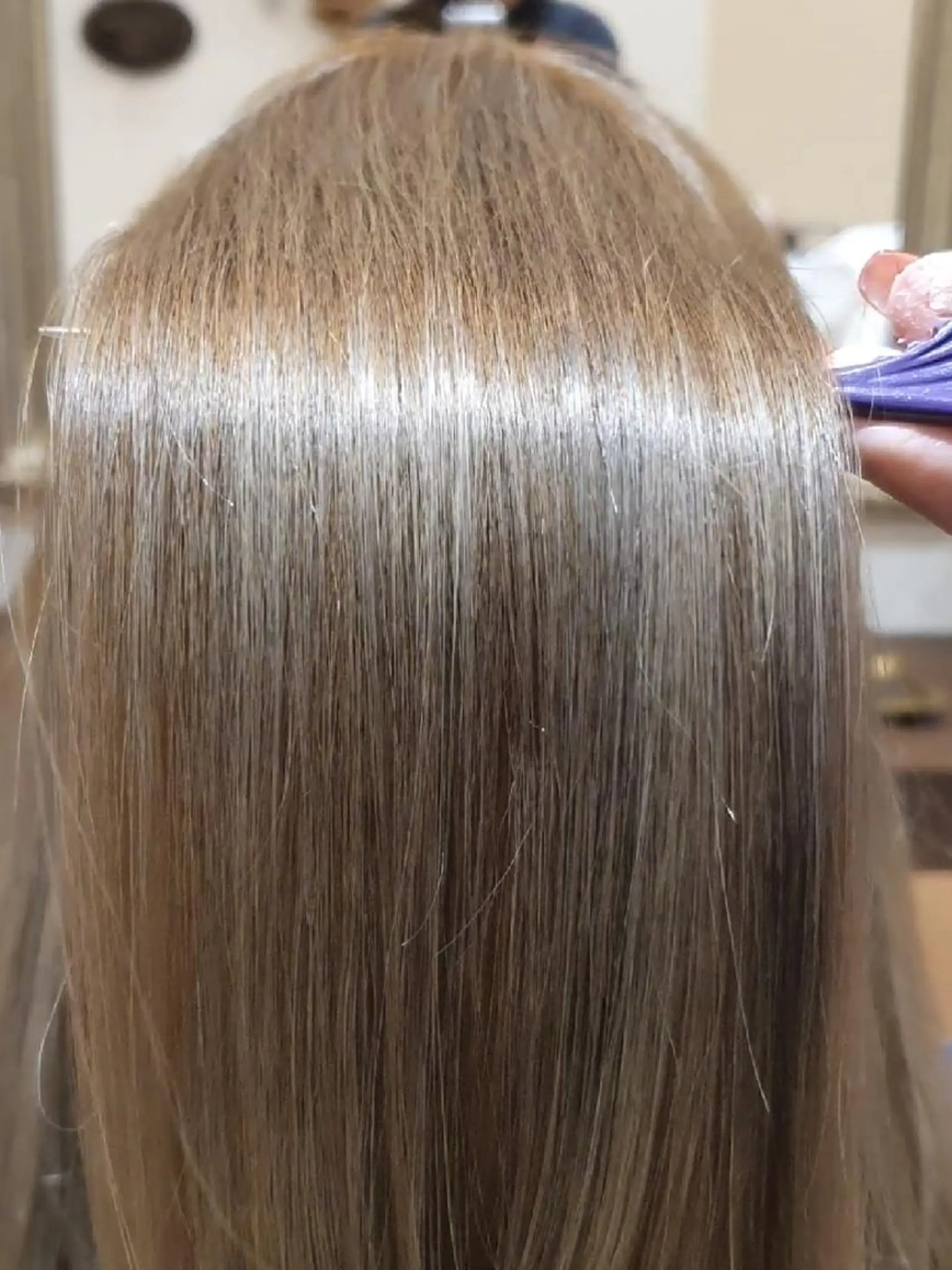 セミロング アッシュ ハイライト 髪質改善 縮毛矯正 カット ヘアカラー トリートメント ダメージレス縮毛矯正 髪質改善【美冴】のヘアスタイル