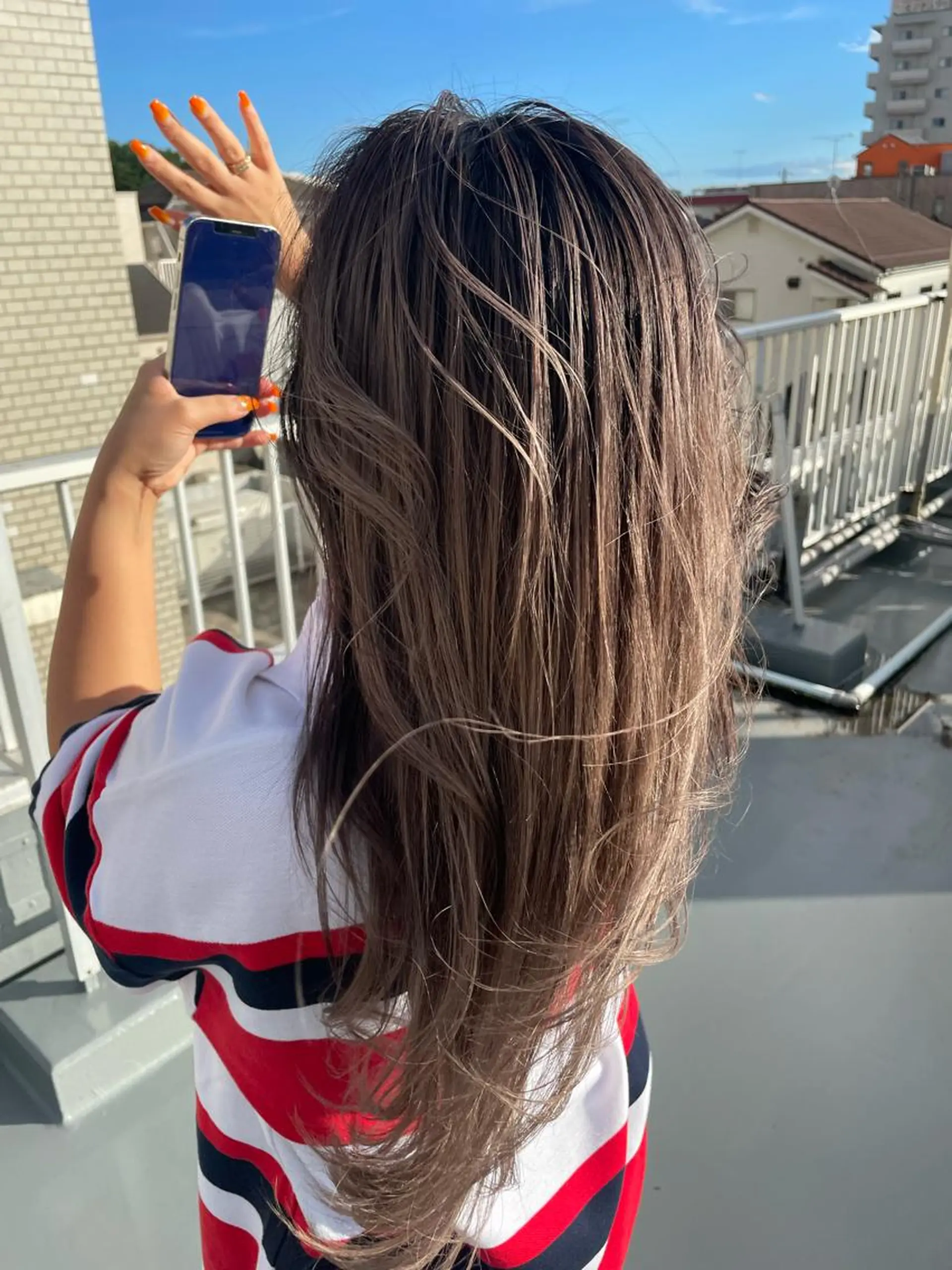 ロング カラー カット ヘアカラー トリートメント 透明感カラー✨艶髪 制作🌱山根あゆみのヘアスタイル