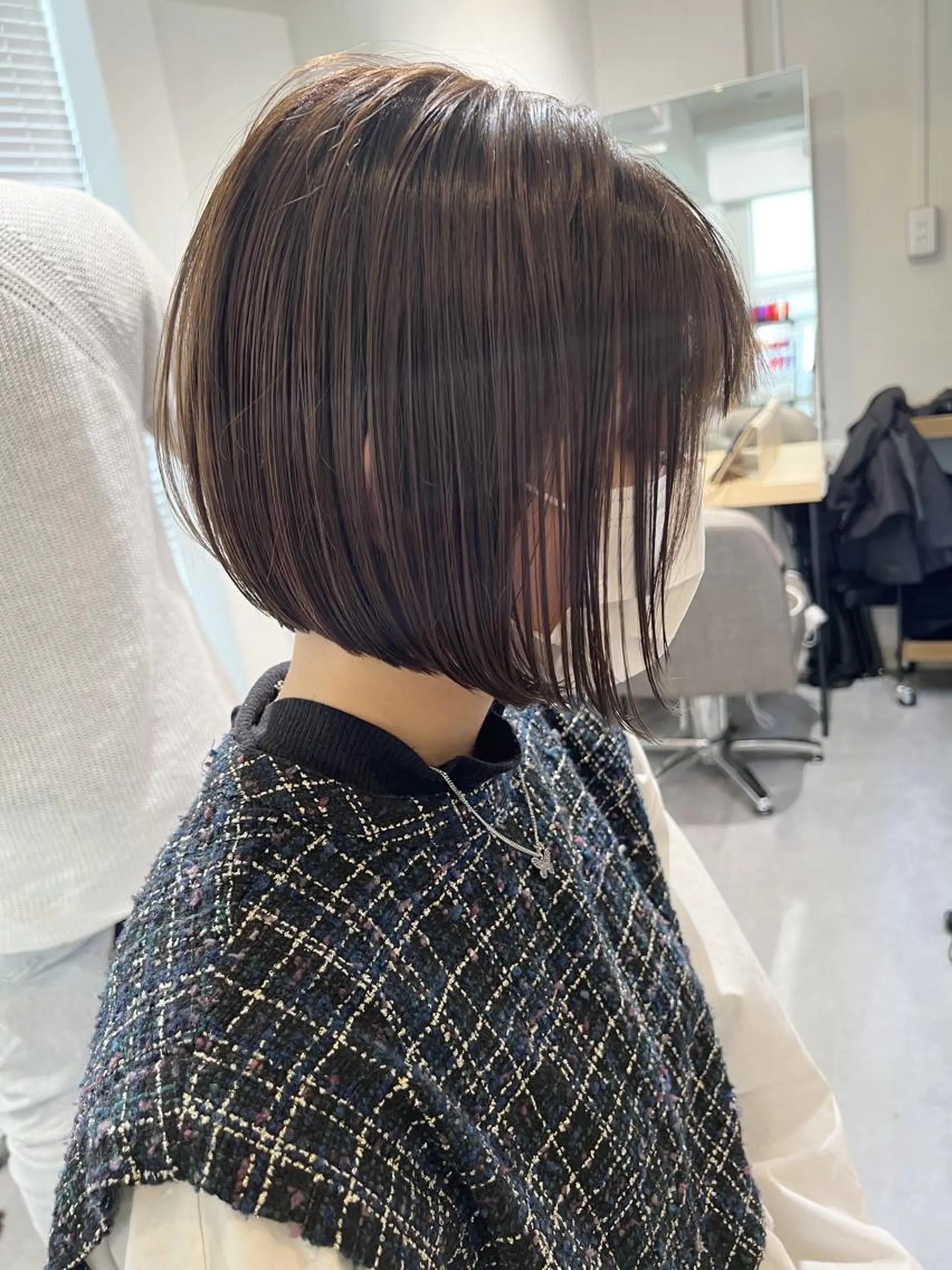 ショート ボブ レイヤー×縮毛矯正 深見 拓のヘアスタイル