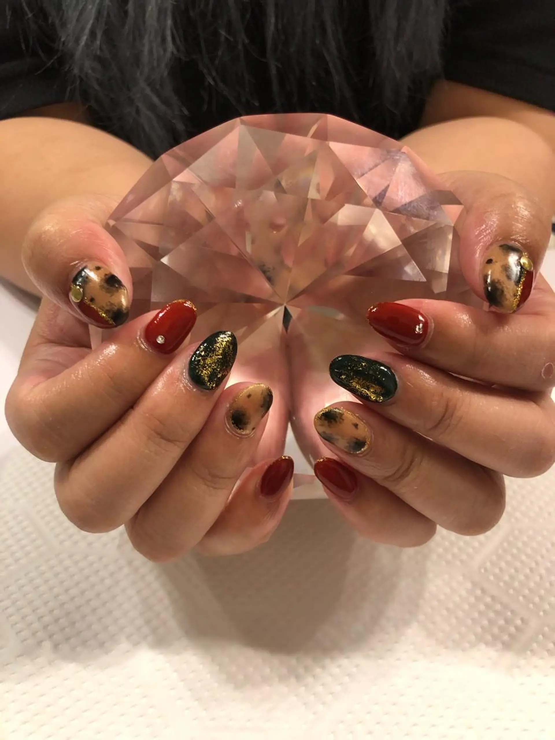 ネイル アニマル柄 マットネイル eyelash＆nail オクタビアス所属・オクタ ビアスのマツエク・マツパデザイン