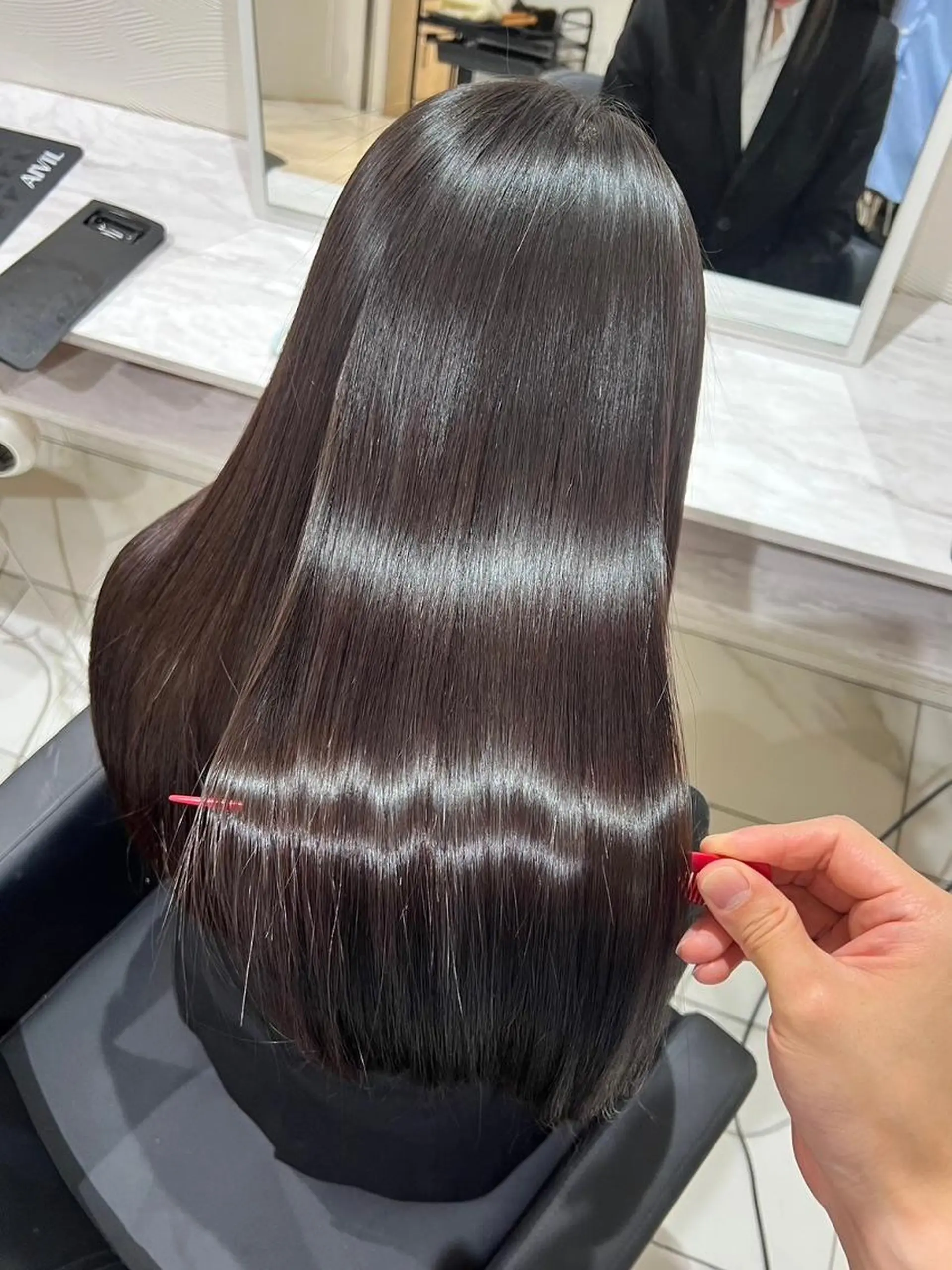 ロング カット 縮毛矯正 🌸Leviju桂店 店長Saki🌸のヘアスタイル