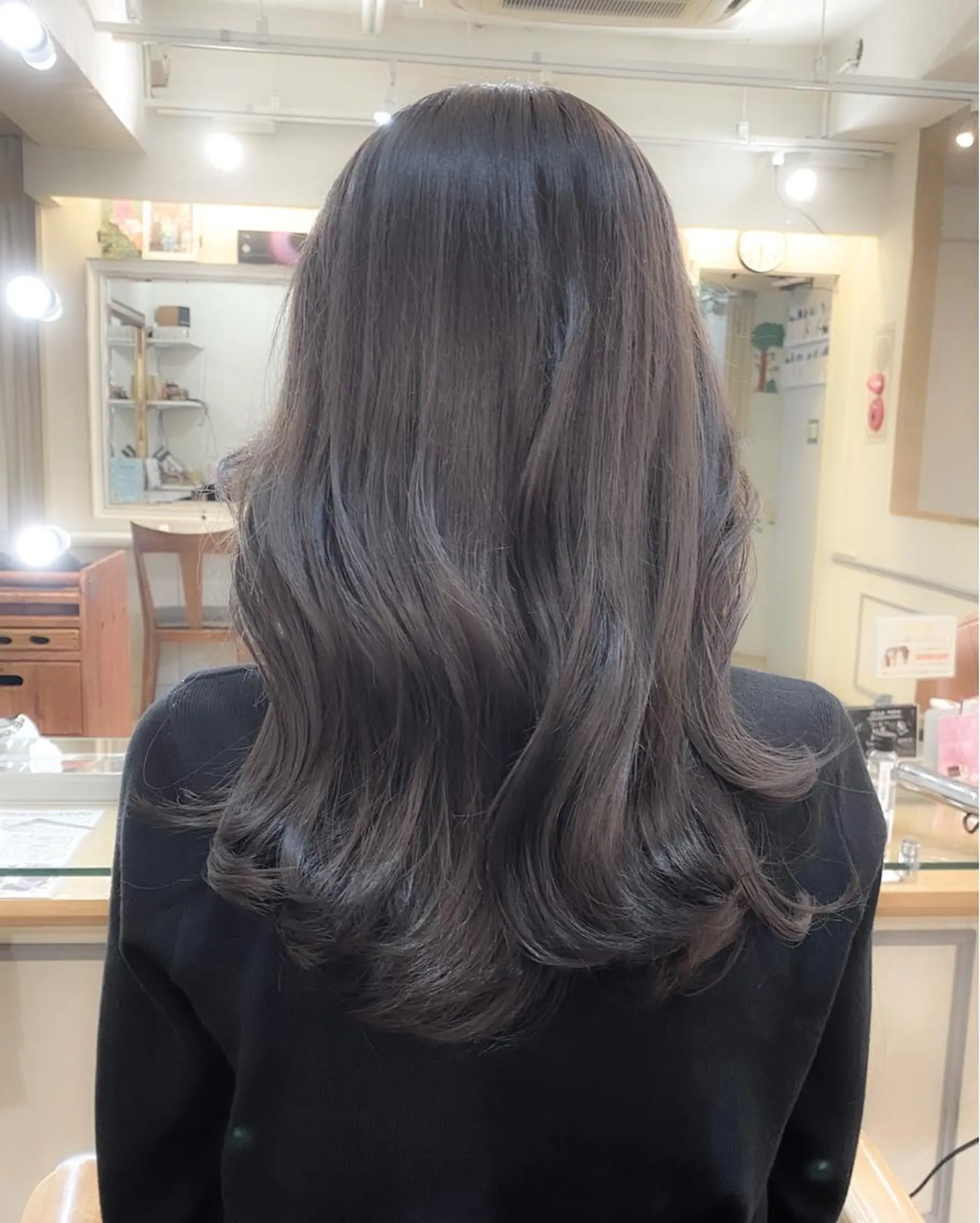 セミロング カラー くびれヘア エギョモリ 顔まわりレイヤー 韓国風ヘア レイヤーカット 横浜/レイヤーカット /韓国ヘア/佐藤記正のヘアスタイル