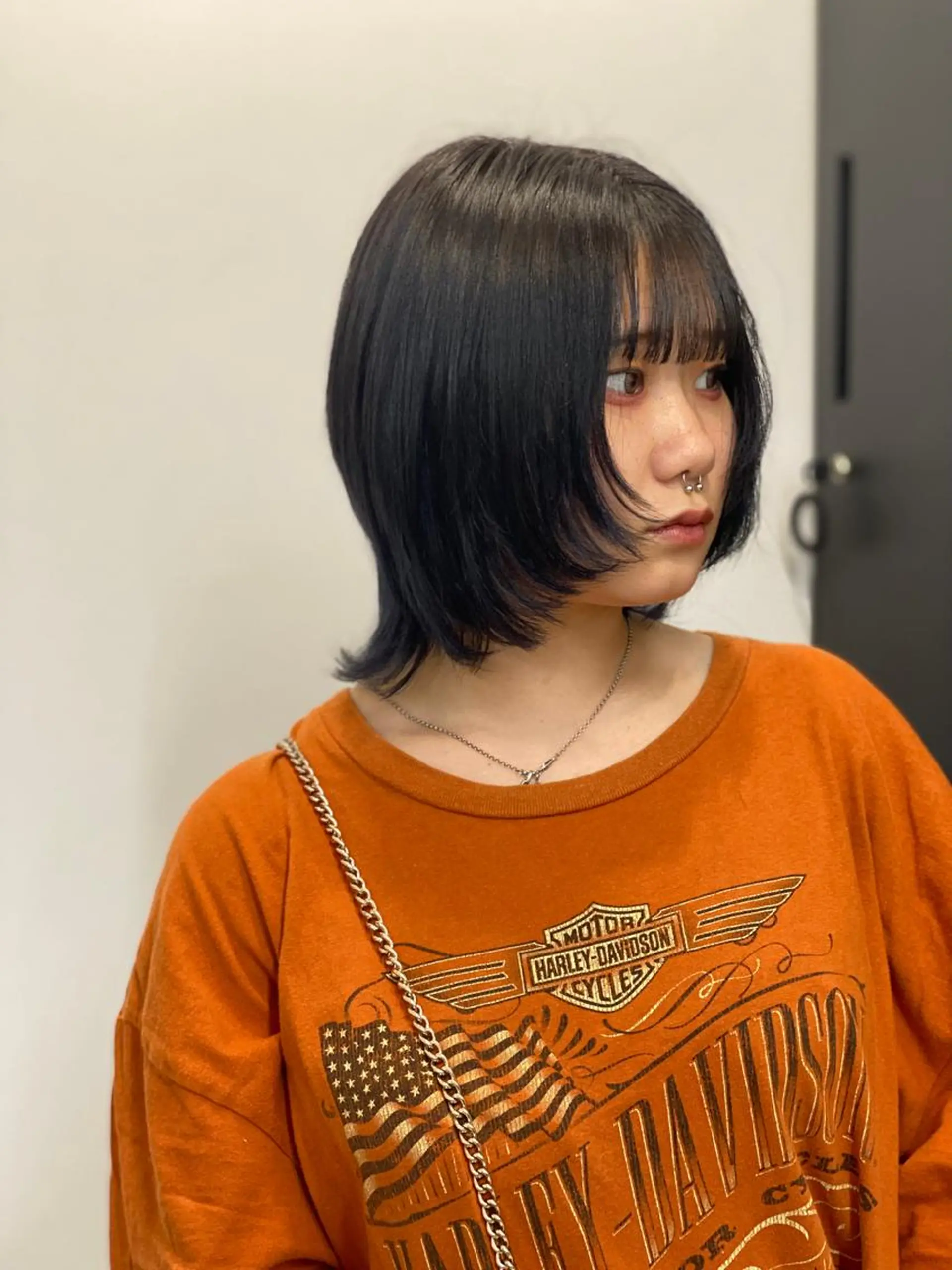 ショート 似合わせカット ウルフカット カット sunc所属・梅田l大人韓国ヘア レイヤー×艶カラーのヘアスタイル