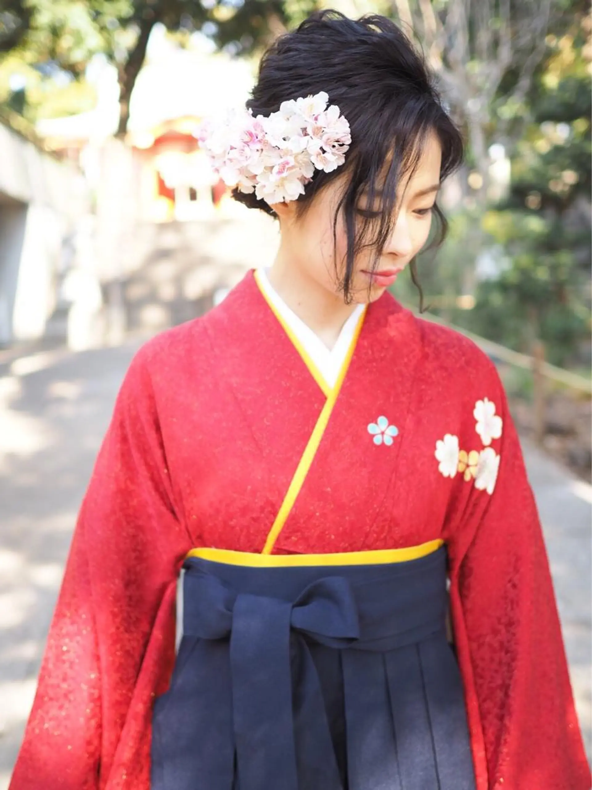 セミロング ヘアアレンジ 着付け ぱつっとボブ/ 小野あかねのその他イメージ