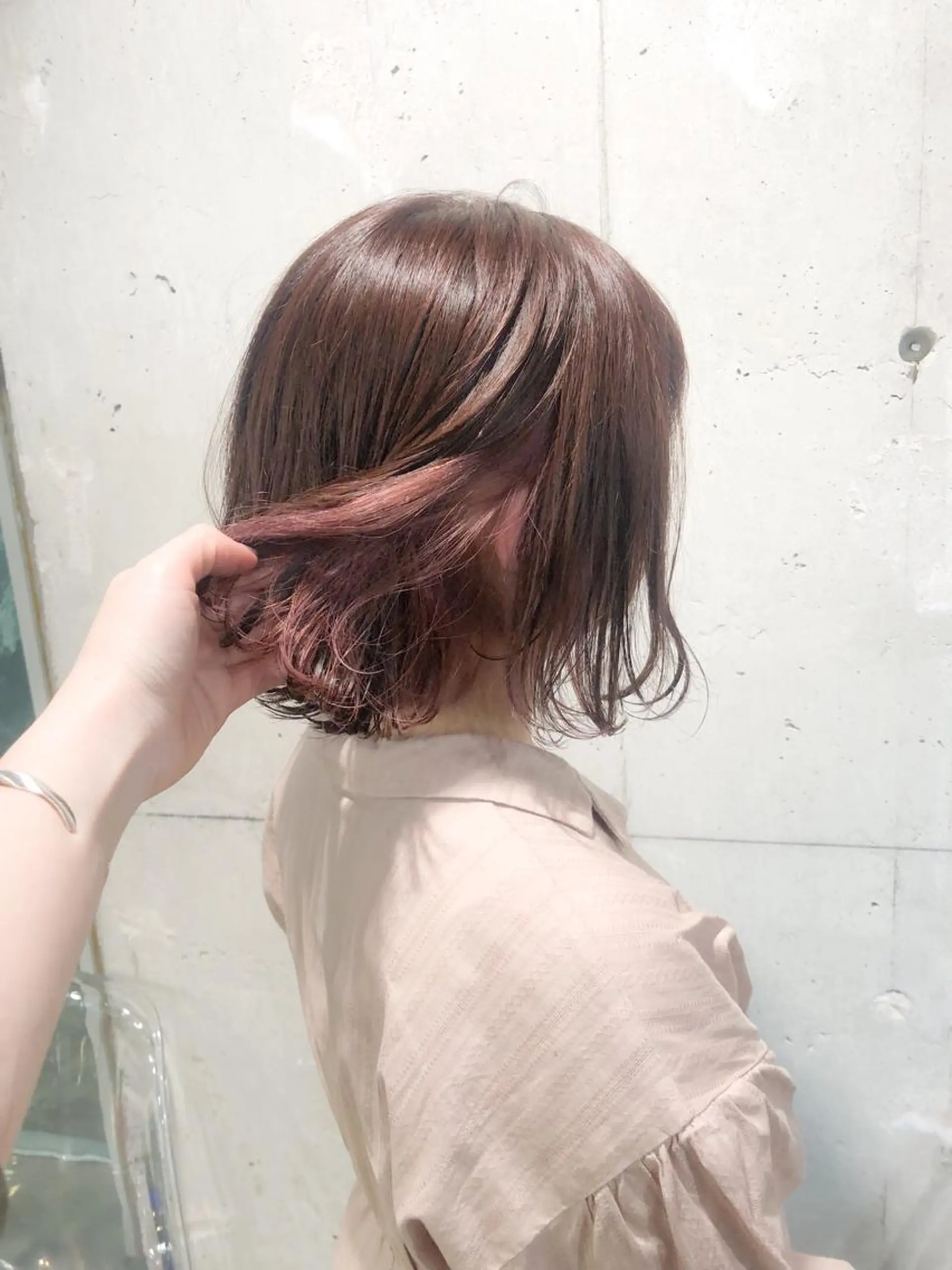 ミディアム カラー パーマ ヘアアレンジ メンズ キッズ ネイル マツエク・マツパ ピンクカラー カラーマツエク ピンク Rene'所属・当日予約⭕️ yuriのヘアスタイル