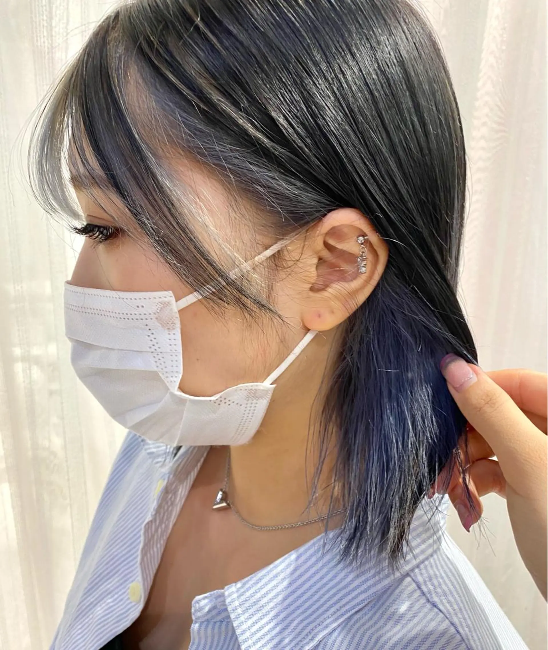 カラー ブルーカラー シルバー 個性派／中韓ネイル SAKURAのネイルデザイン