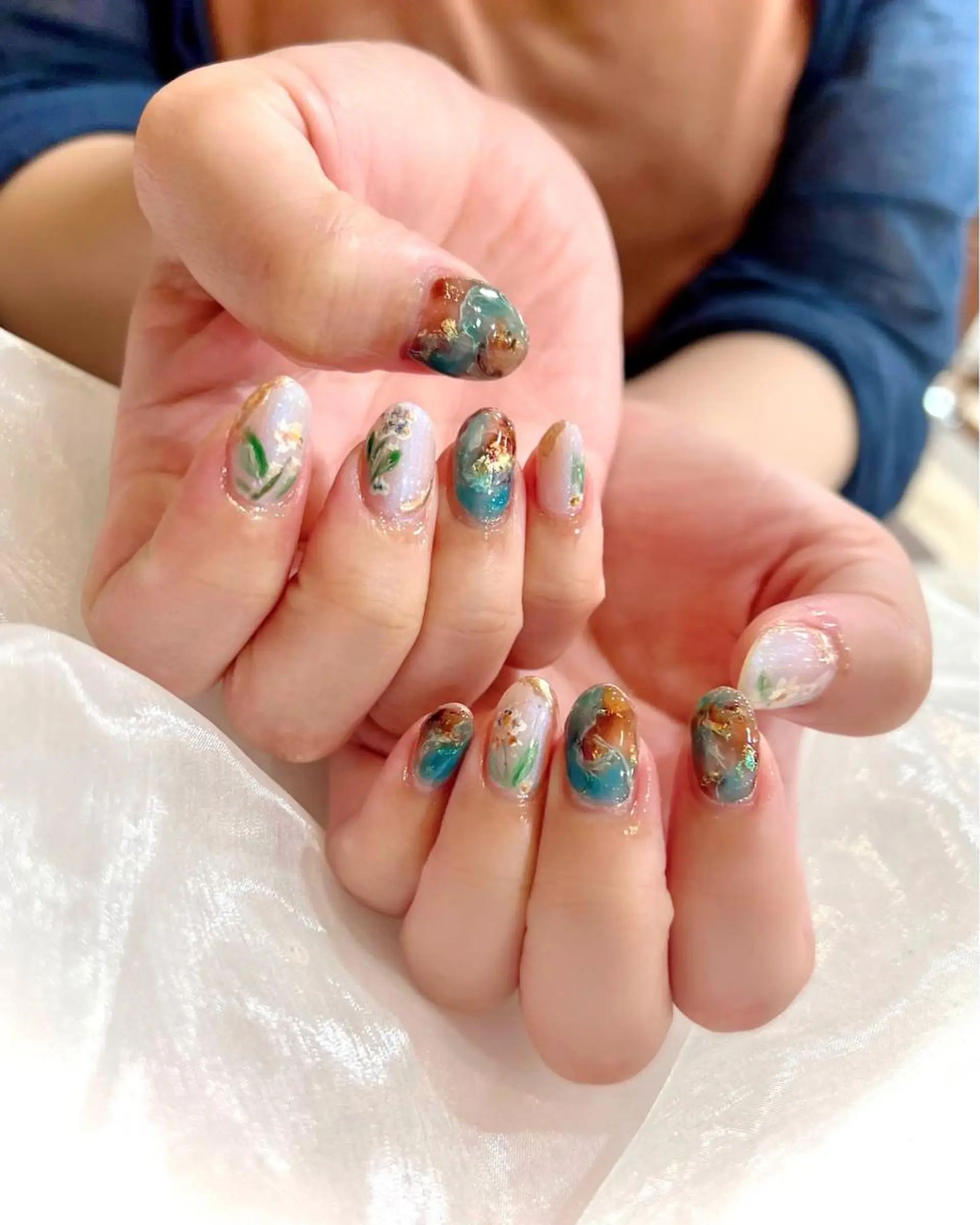 ネイル フラワーネイル ハンドネイル 梅津 郁美のネイルデザイン