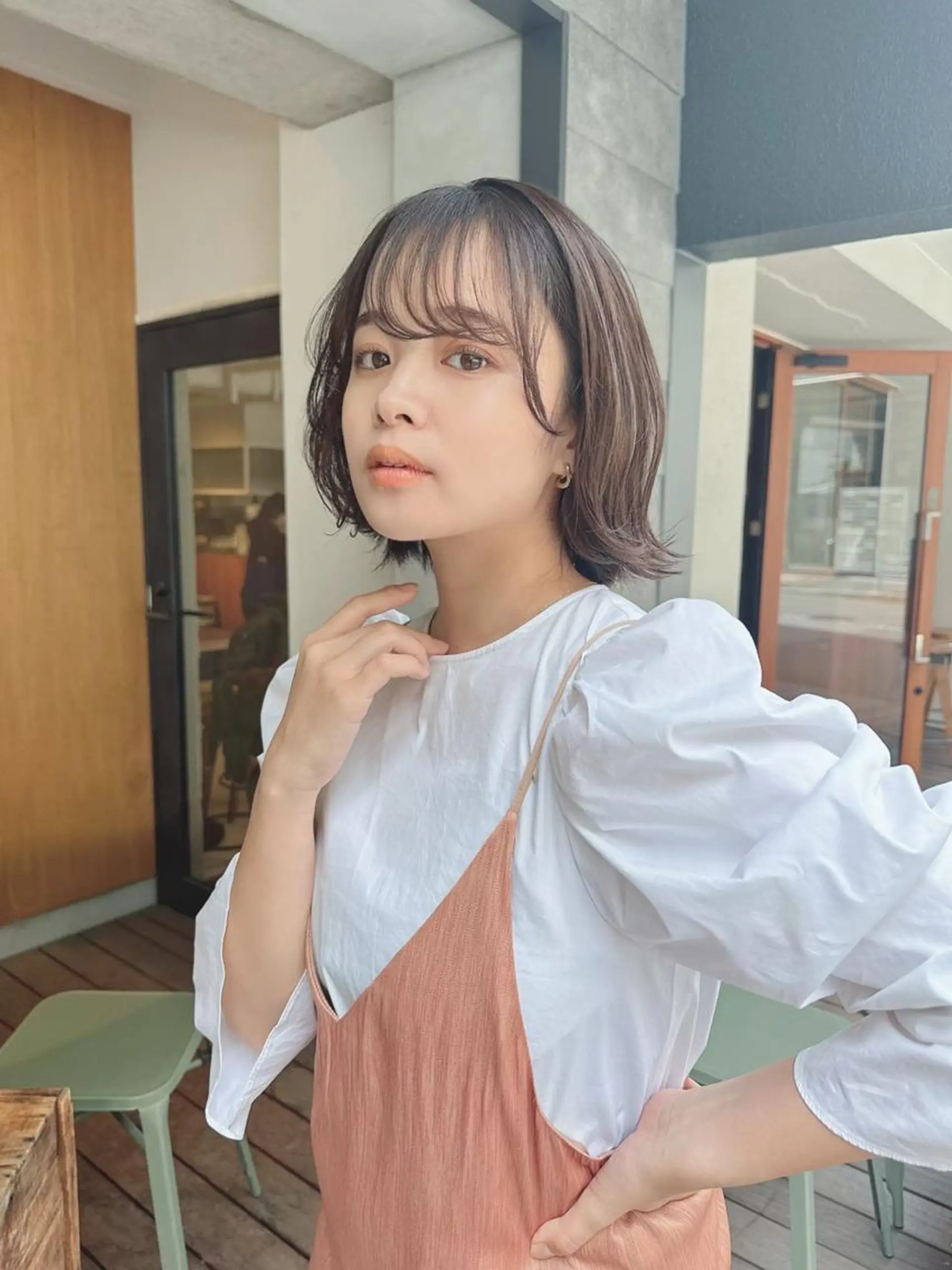 ミディアム 難波/ヘアカラー 藤原育美のヘアスタイル