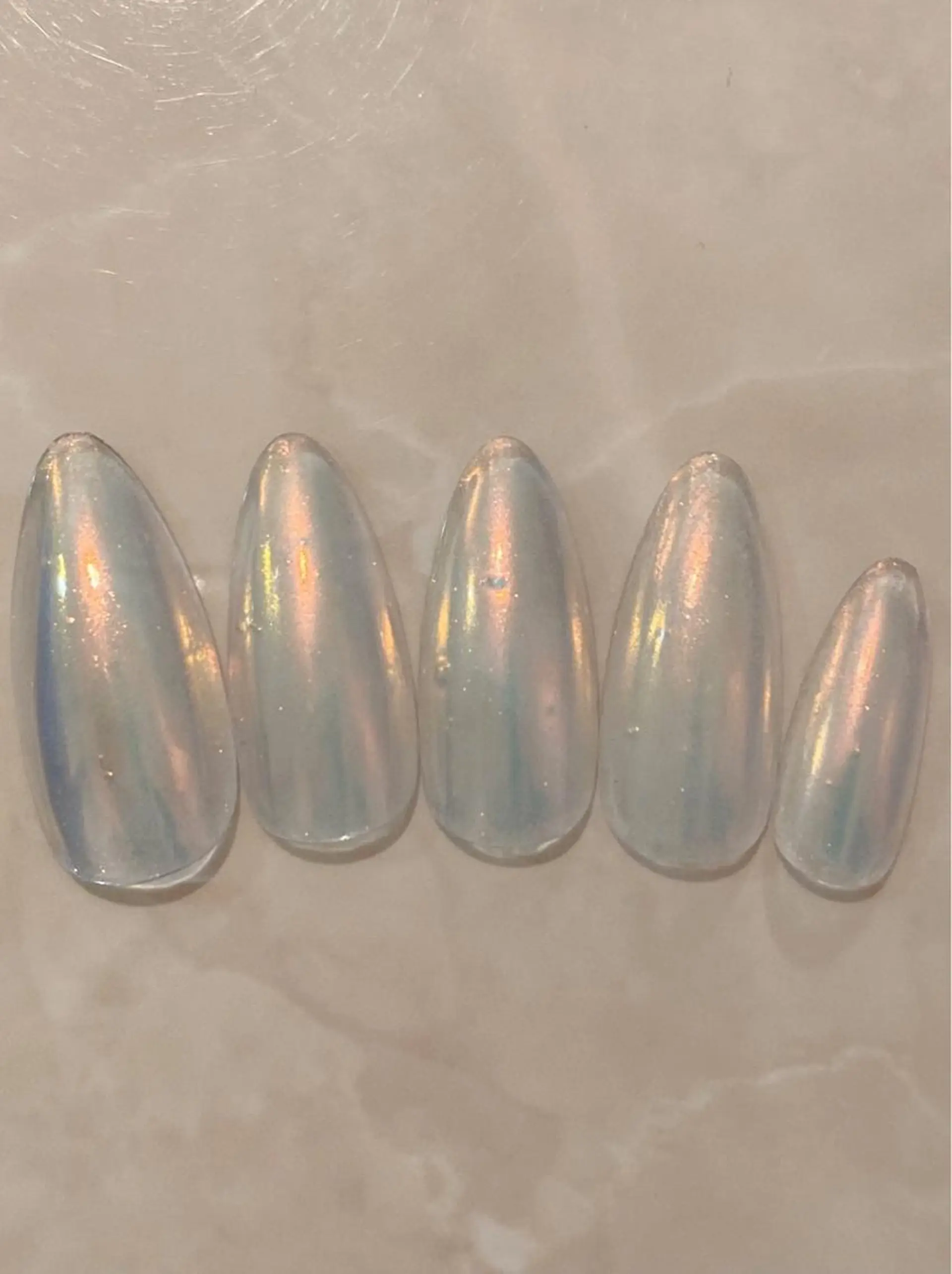 ネイル ミラーネイル ワンカラーネイル オレンジ Daria. nailのマツエク・マツパデザイン