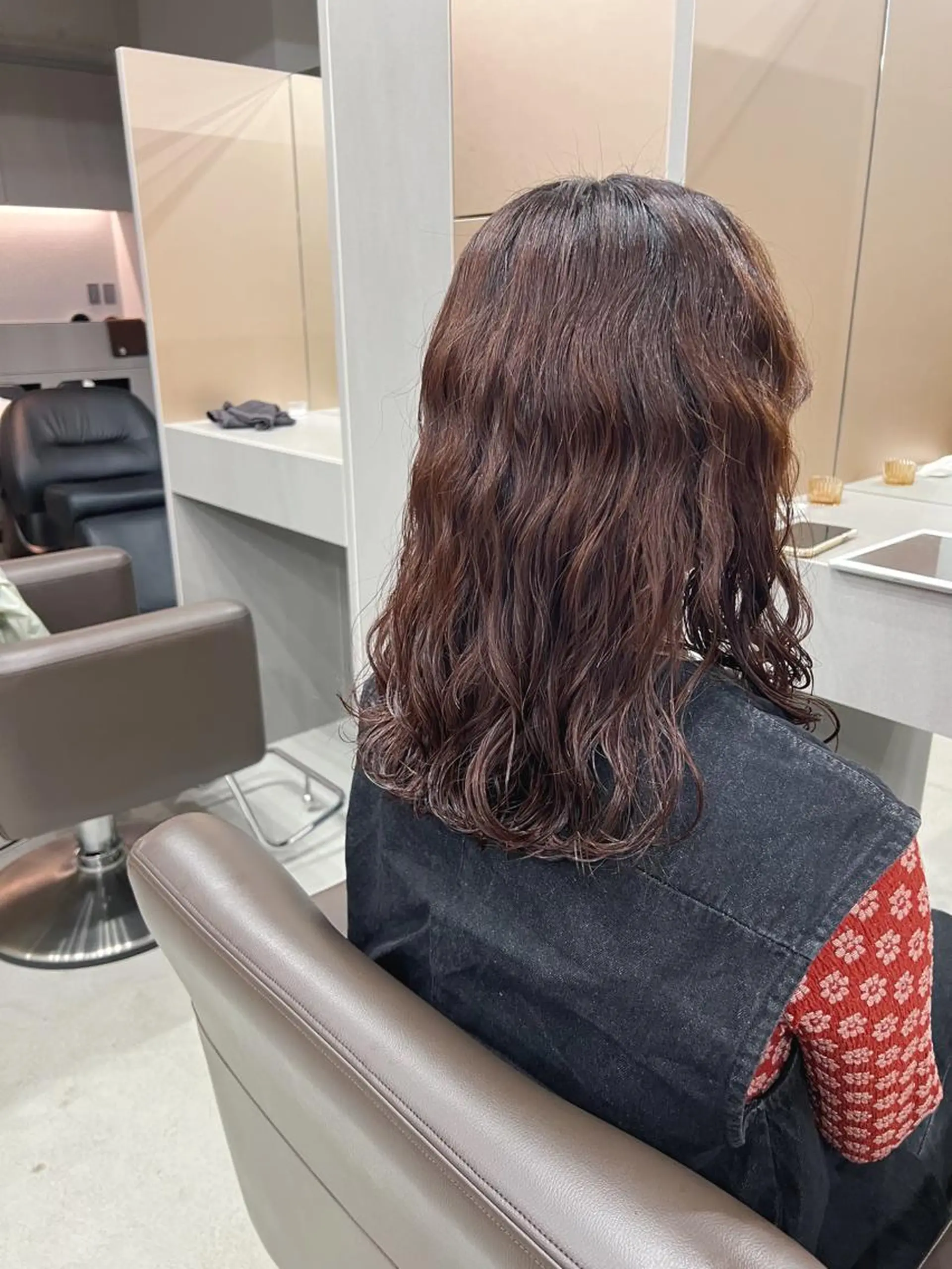 セミロング パーマ ボブパーマコテ巻き風 パーマNo1深江秀平のヘアスタイル