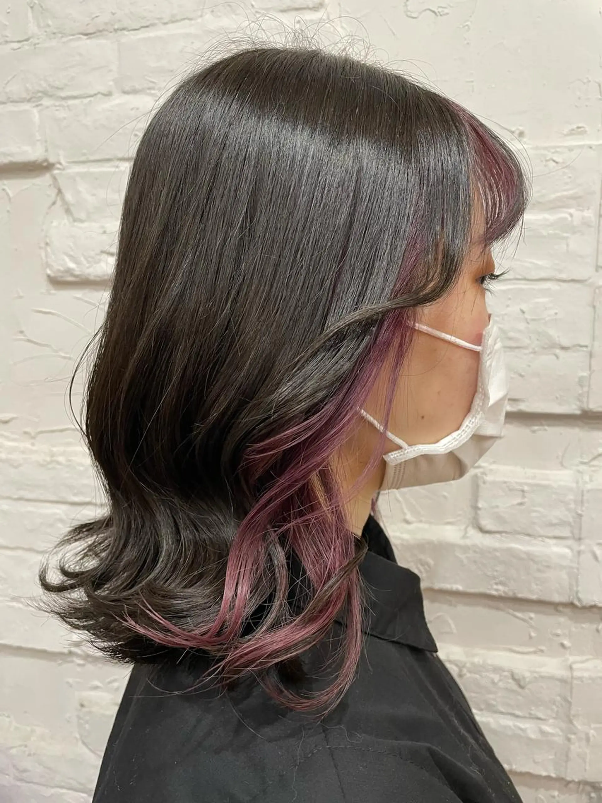 ミディアム カラー ヘアカラー トリートメント 【ピンク/韓国ヘア/ ヘアセット】亜海のヘアスタイル