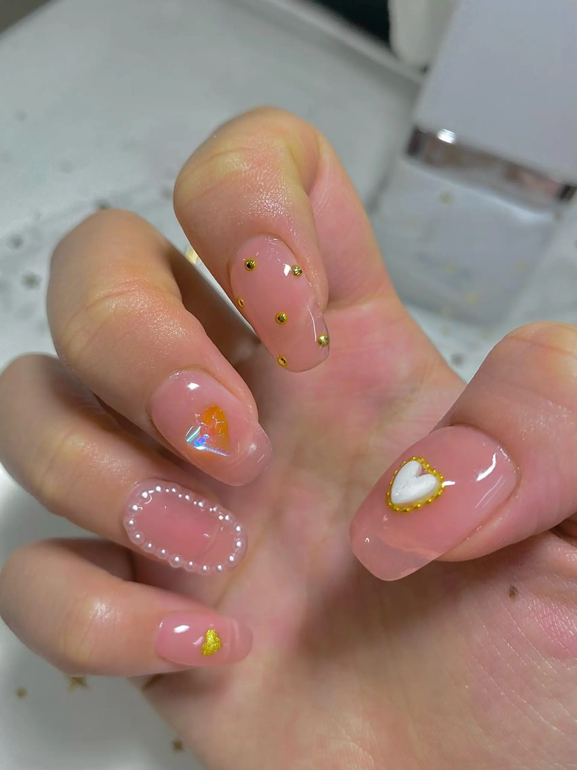 ネイル I-nailロング /ワンホン/キラキラのネイルデザイン