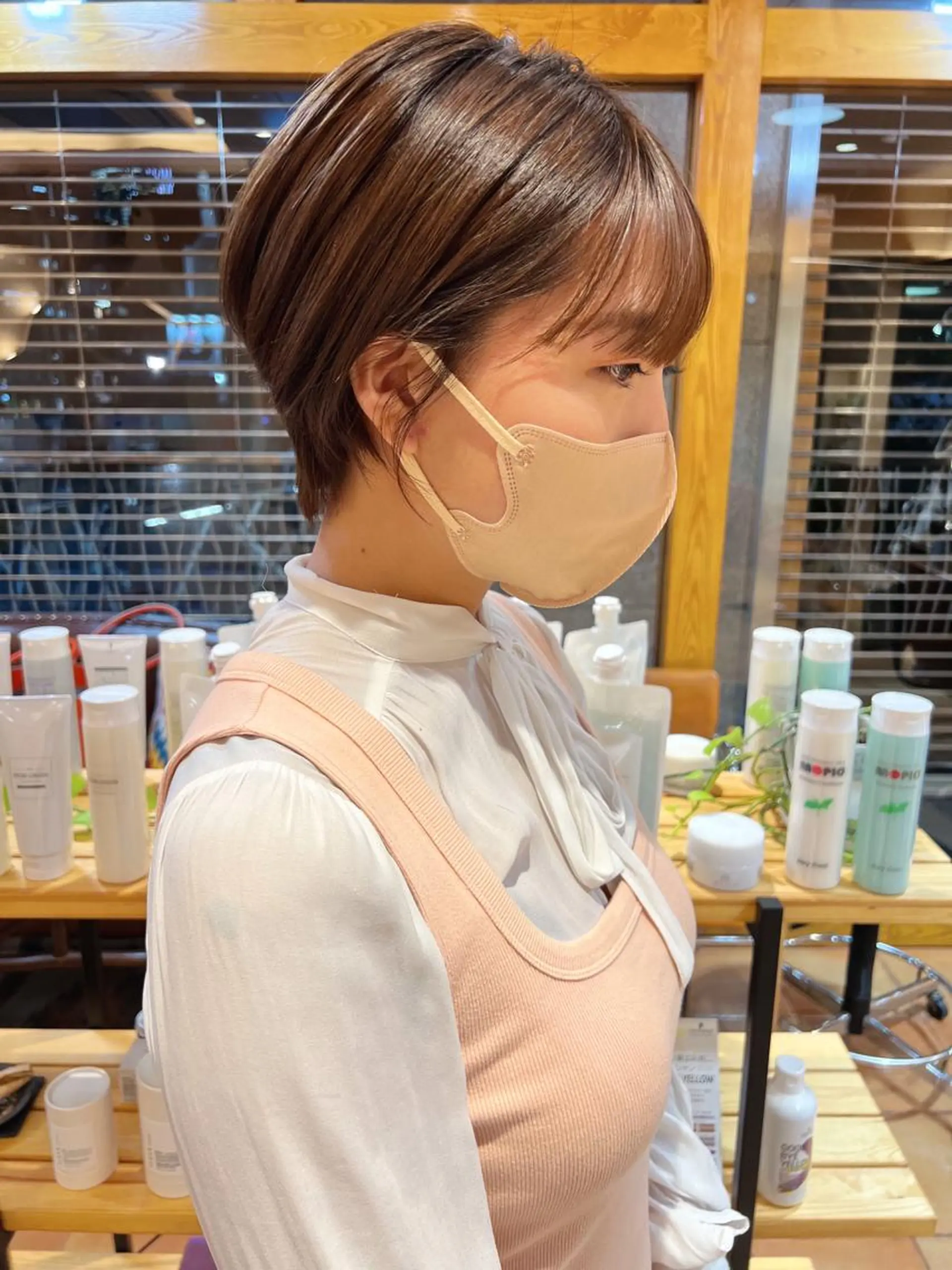ショート カラー パーマ ヘアアレンジ メンズ キッズ morio from london所属・松岡彩華 ボブ /グレージュのヘアスタイル