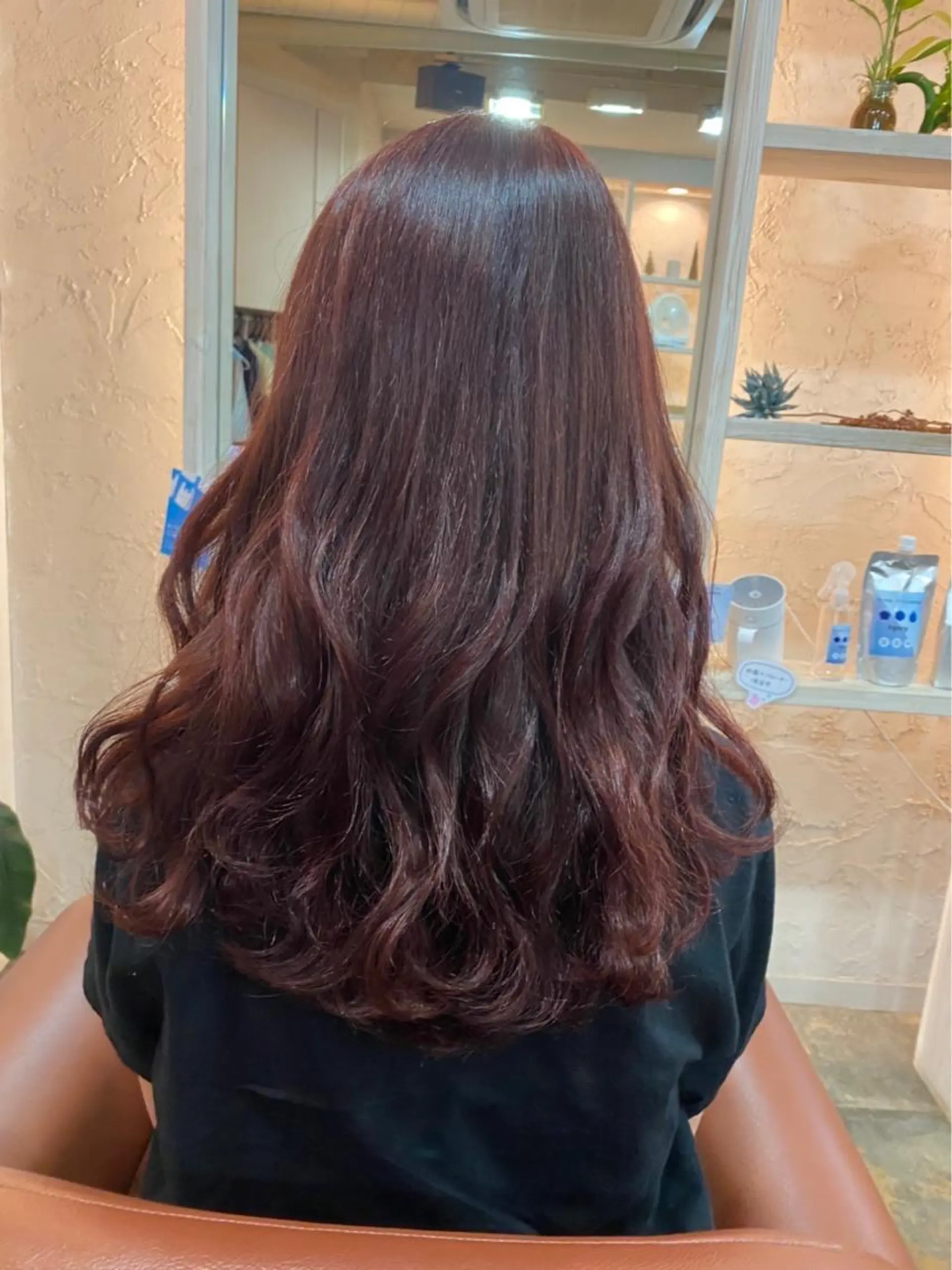 ロング カラー ブラウンカラー ピンクカラー ピンクブラウン ヘアカラー 黒井 瑠菜のヘアスタイル