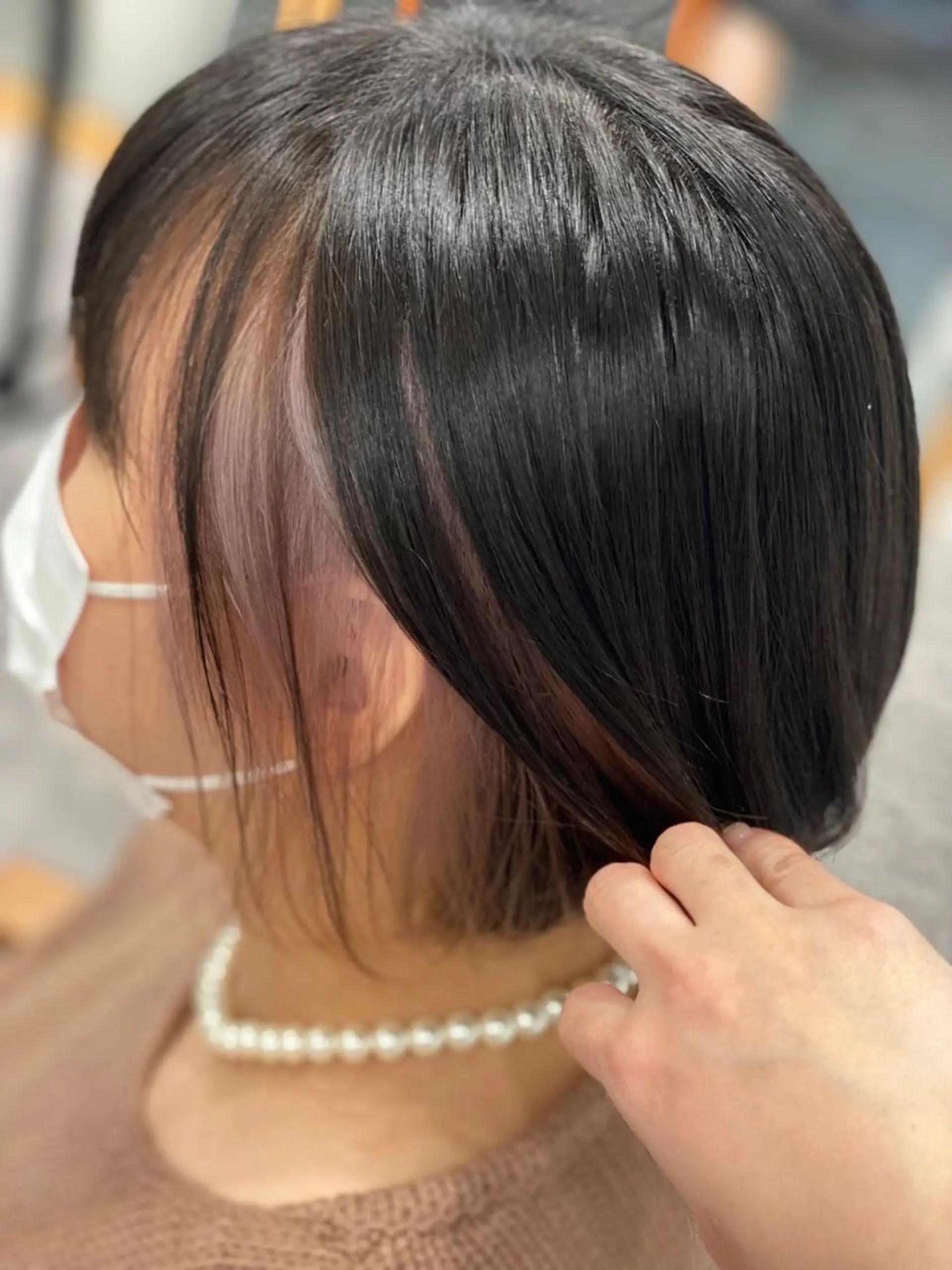 ショート カラー イヤリングカラー ラベンダーカラー ヘアカラー 仲矢 あゆ美のヘアスタイル