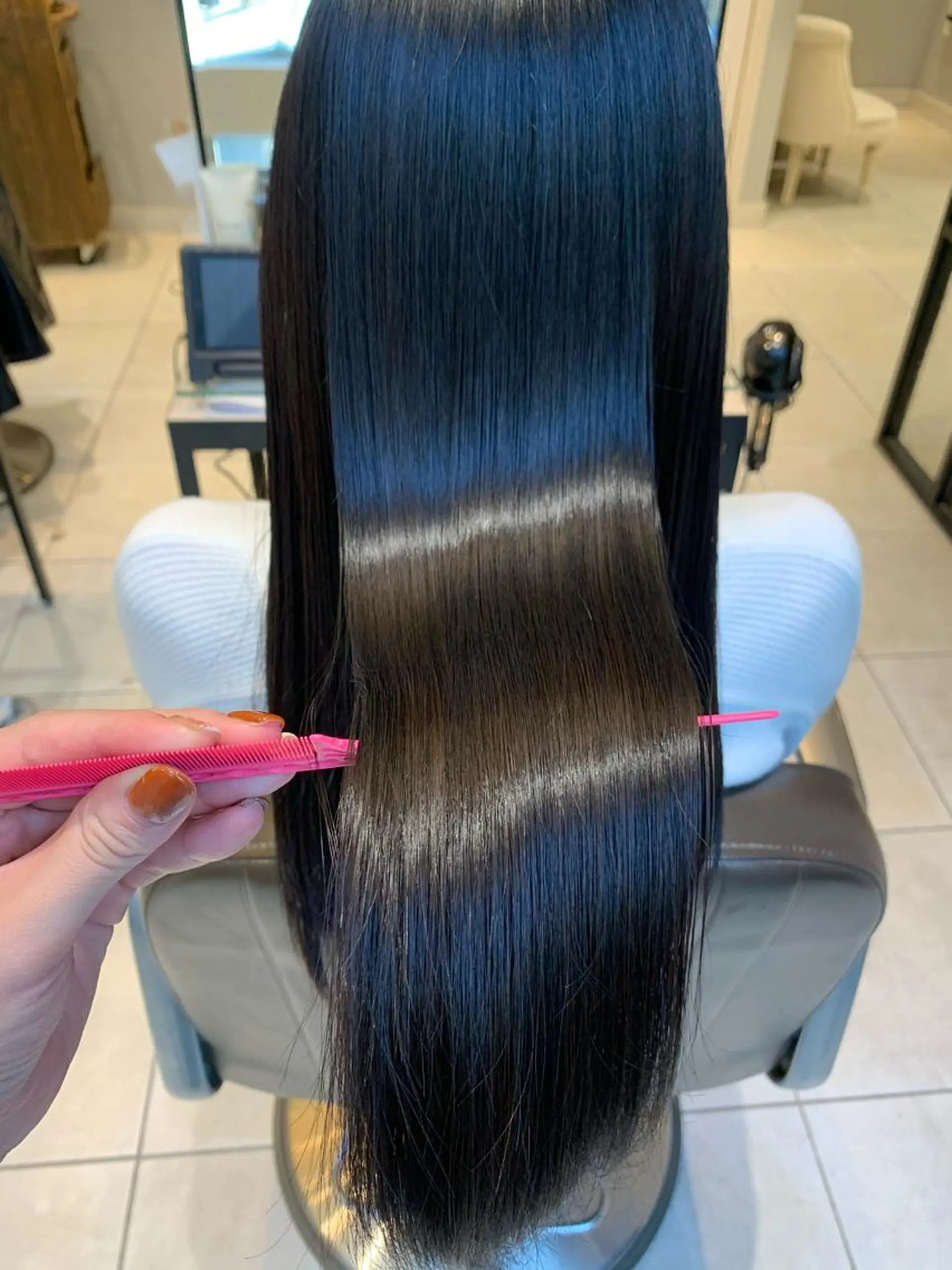 ミディアム カラー パーマ メンズ キッズ くせ毛 髪質改善 縮毛矯正 トリートメント 酸熱トリートメント トリートメント 酸熱トリートメント/ 髪質改善🌟玉井香奈のヘアスタイル