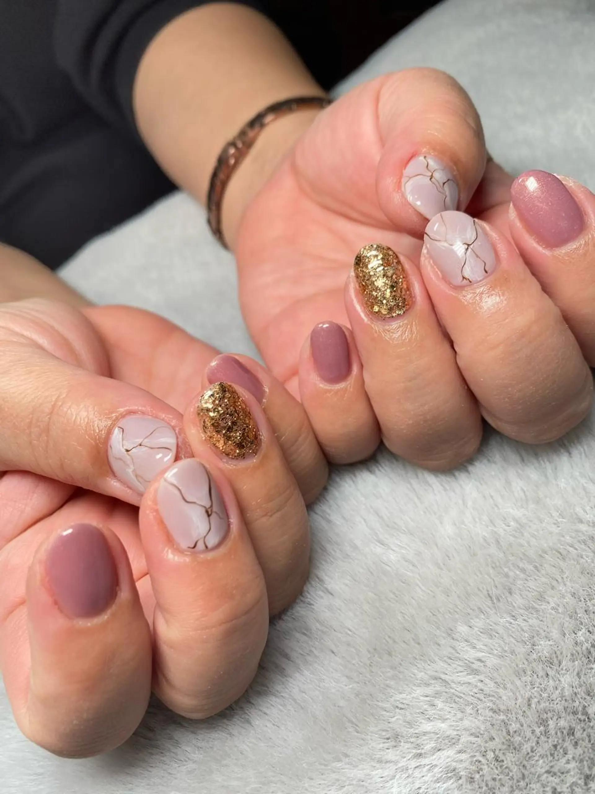 ネイル ラメ(グリッター) 大理石ネイル(マーブル) Bianca 美浜店 masuのネイルデザイン