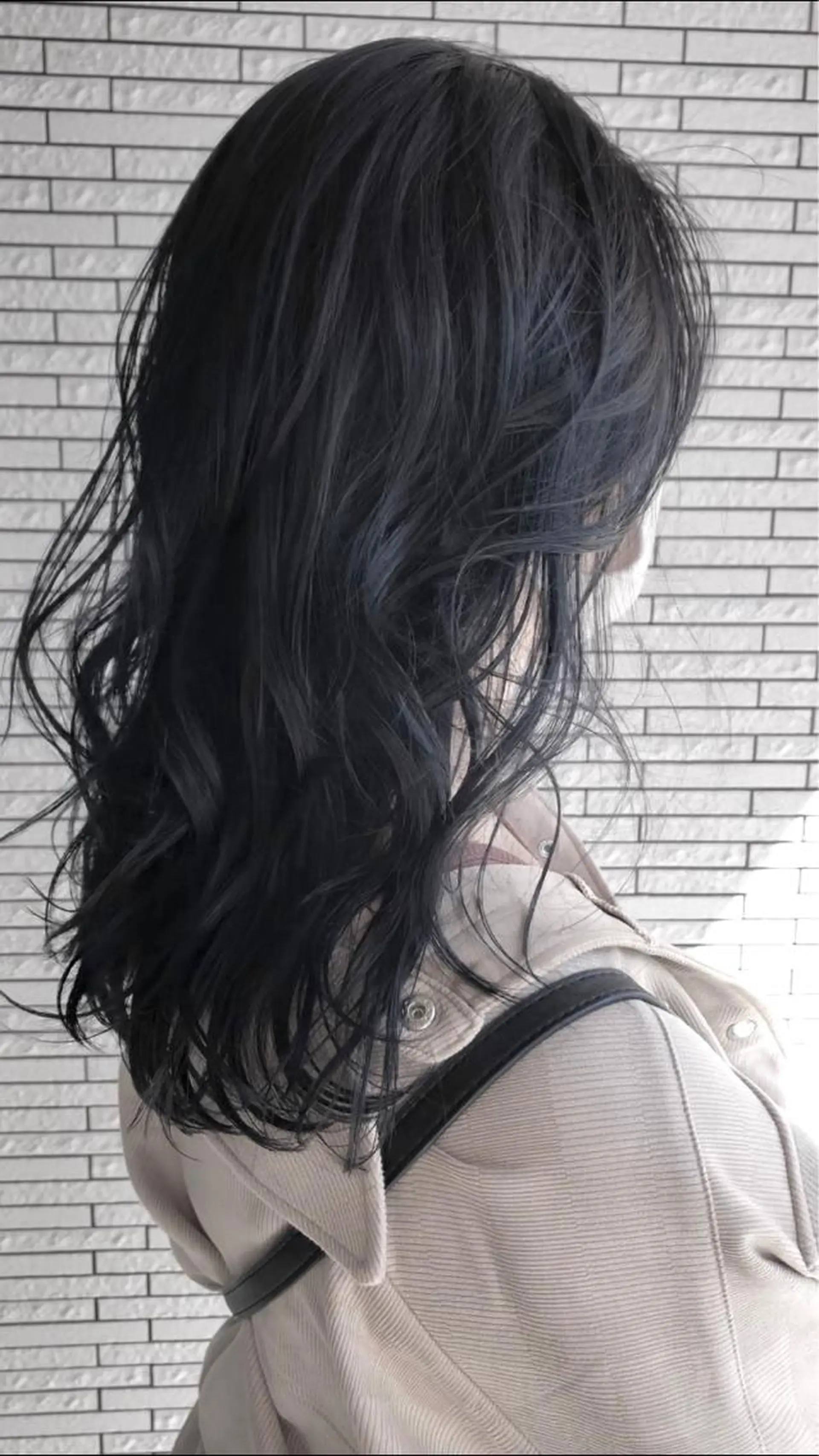 ロング カラー 黒髪 ネイビーカラー クドウレイ fifth渋谷のヘアスタイル