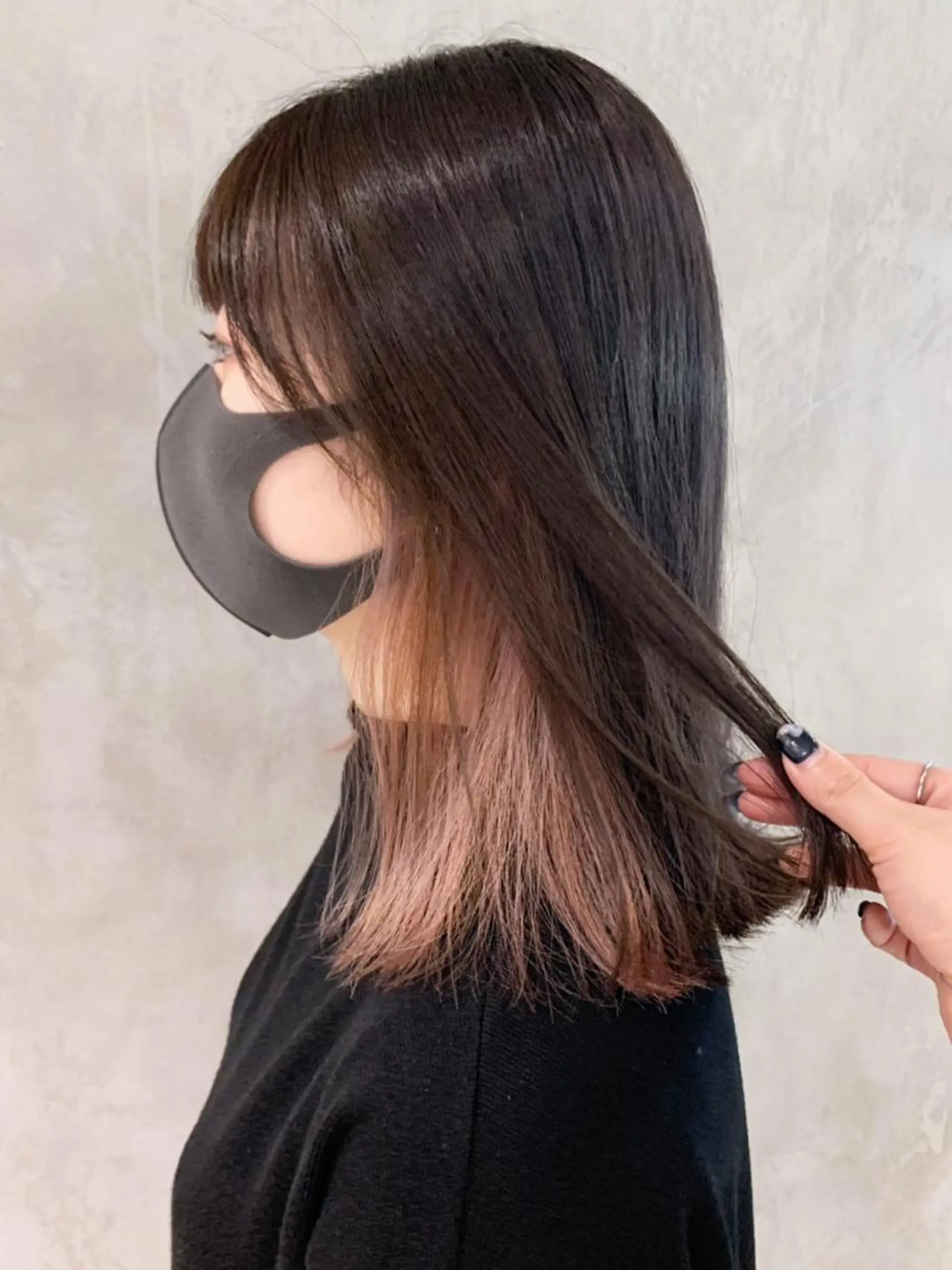 セミロング カラー ヘアアレンジ パーマ ピンクカラー ITbyALBUM 浦和店のヘアスタイル