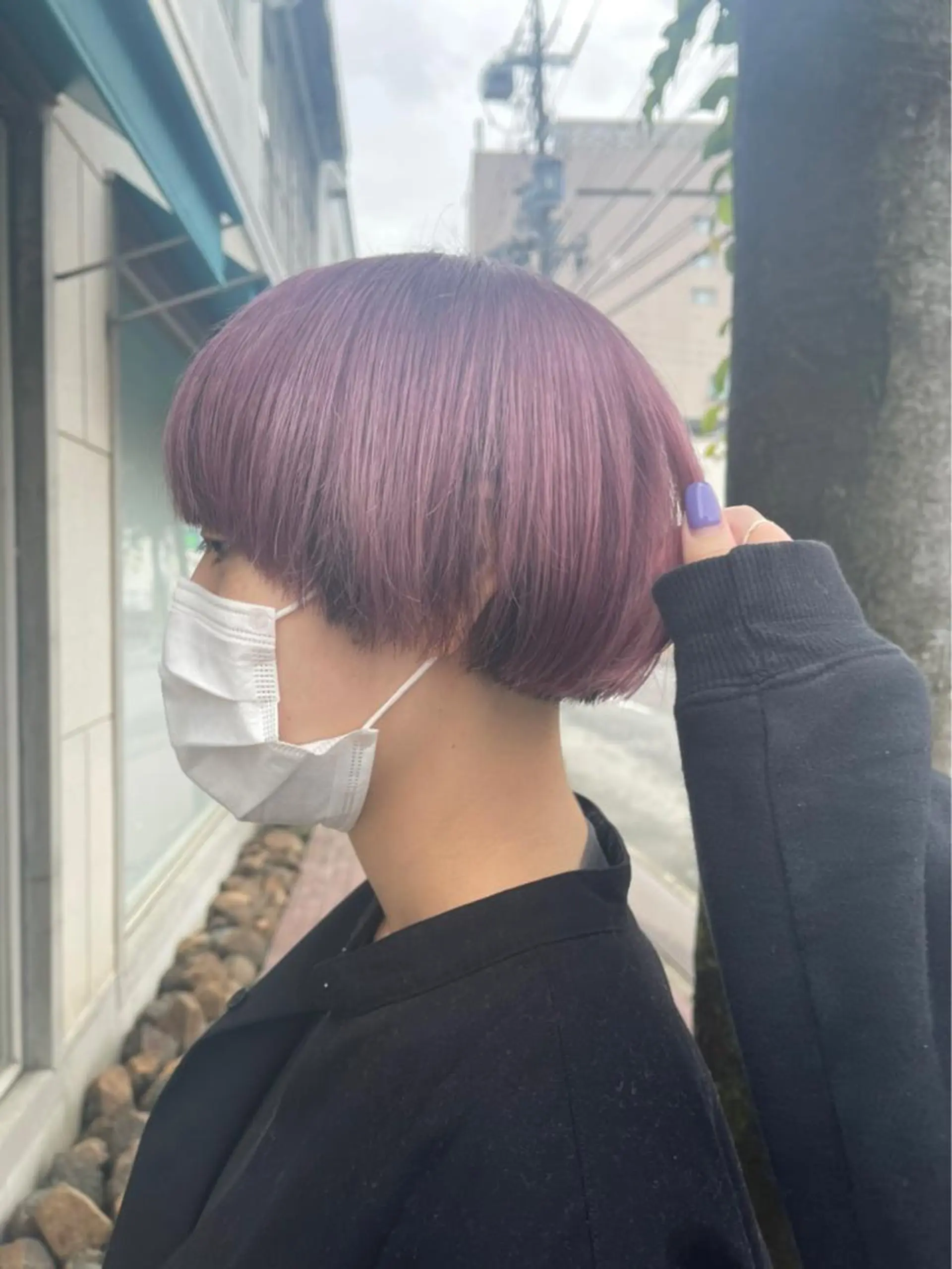 ショート カラー ピンクカラー ピンクパープル パープルカラー ALOHANA 津店所属・TSUBASA▫️ ブリーチ#エクステのヘアスタイル