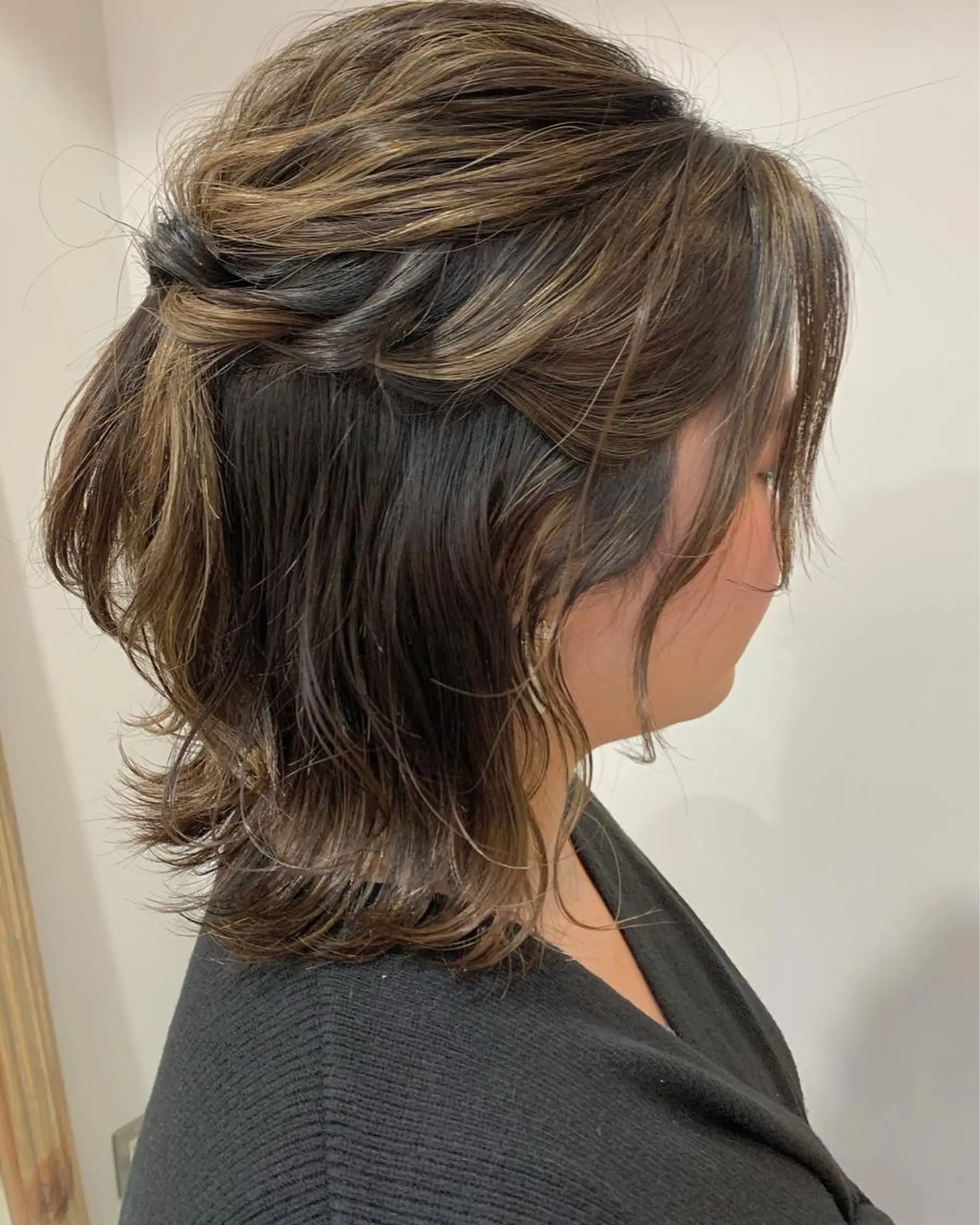 ヘアアレンジ ハーフアップ misch by urban所属・名駅🦢大人艶カラー 🪽カミヤアカネのヘアスタイル