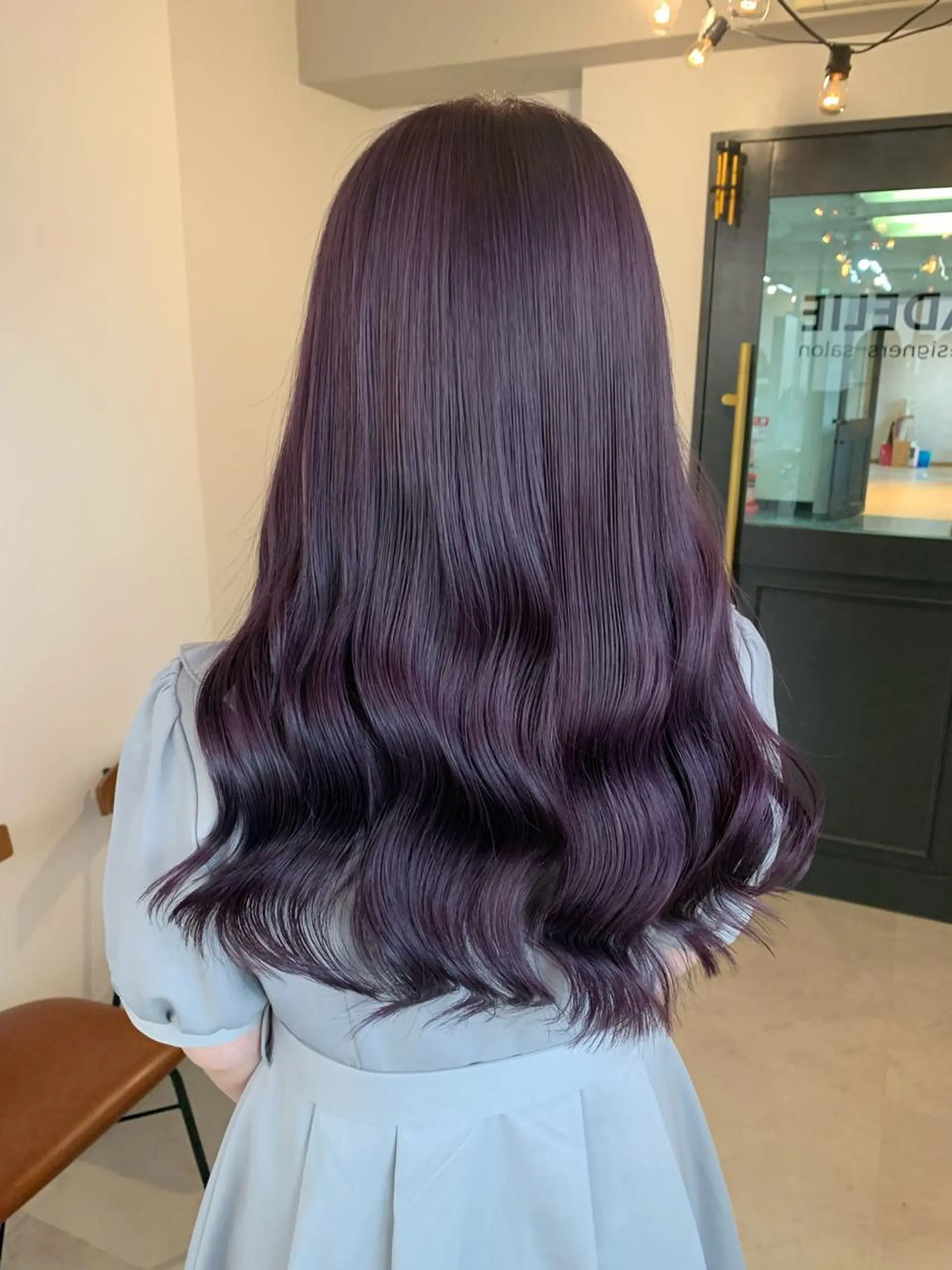 ロング カラー ブリーチ パープルカラー 韓国風ヘア ヘアカラー トリートメント FRAME+spa&hair roomなんば駅前店所属・🌸MAYU🌸 ハイトーン➕レイヤーのヘアスタイル