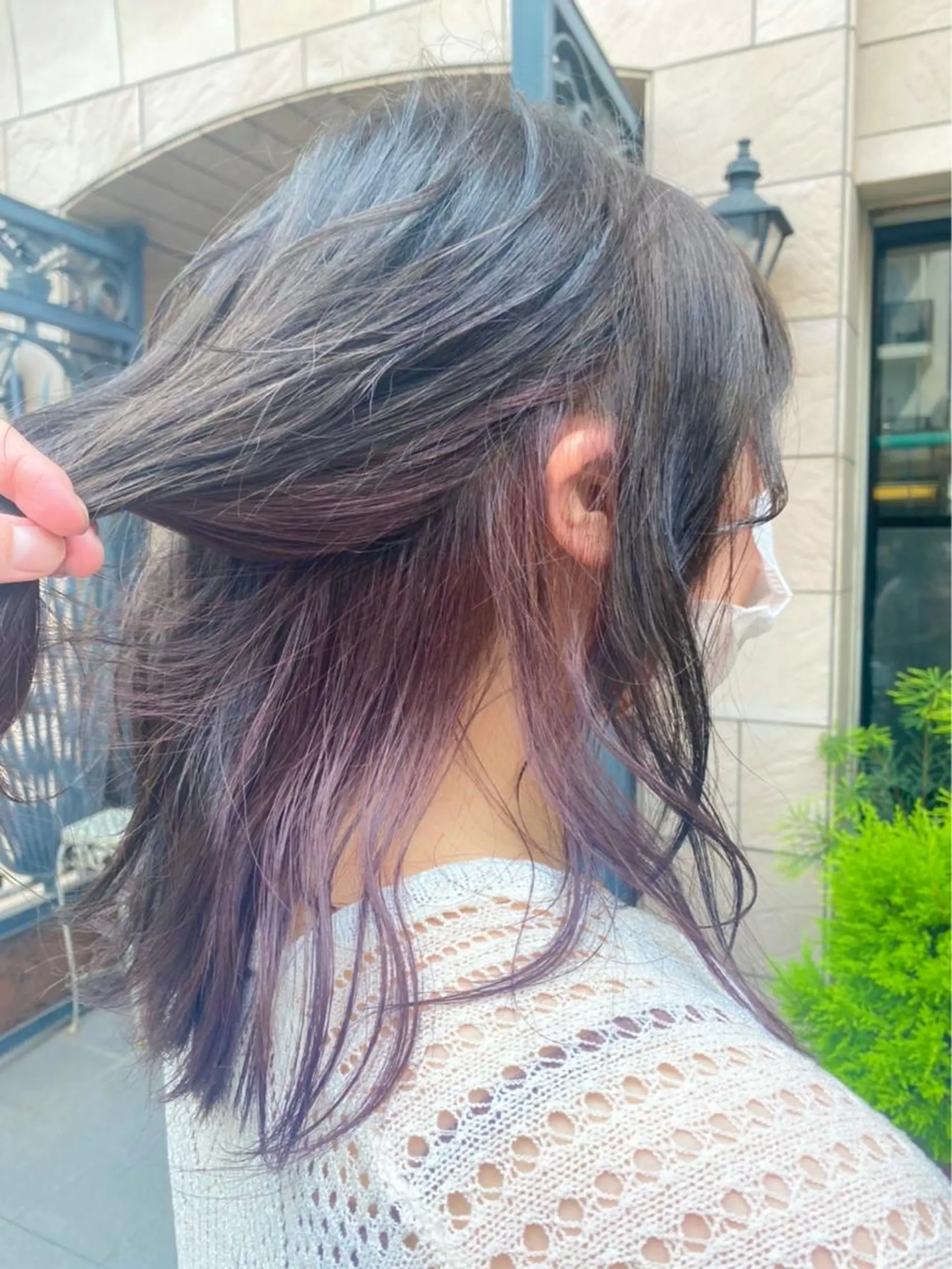 ミディアム カラー ラベンダーカラー ヘアカラー トリートメント 特殊カラー特化 ✂️SHIAN フジのヘアスタイル