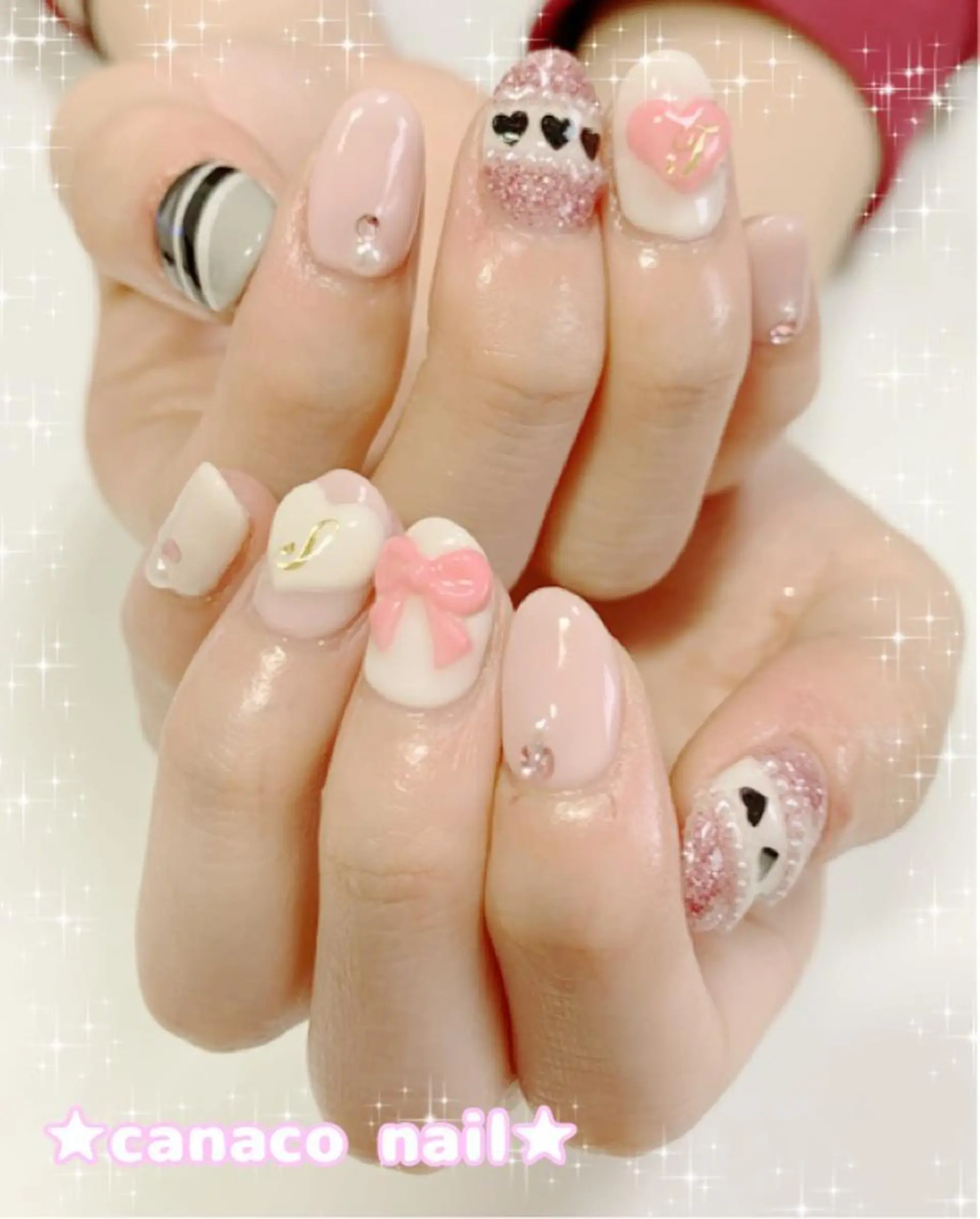 ネイル アートネイル ジェルネイル パラジェル ストーンネイル ハンドネイル ハンドケア Felice所属・ベテランネイル cnc  nailのネイルデザイン