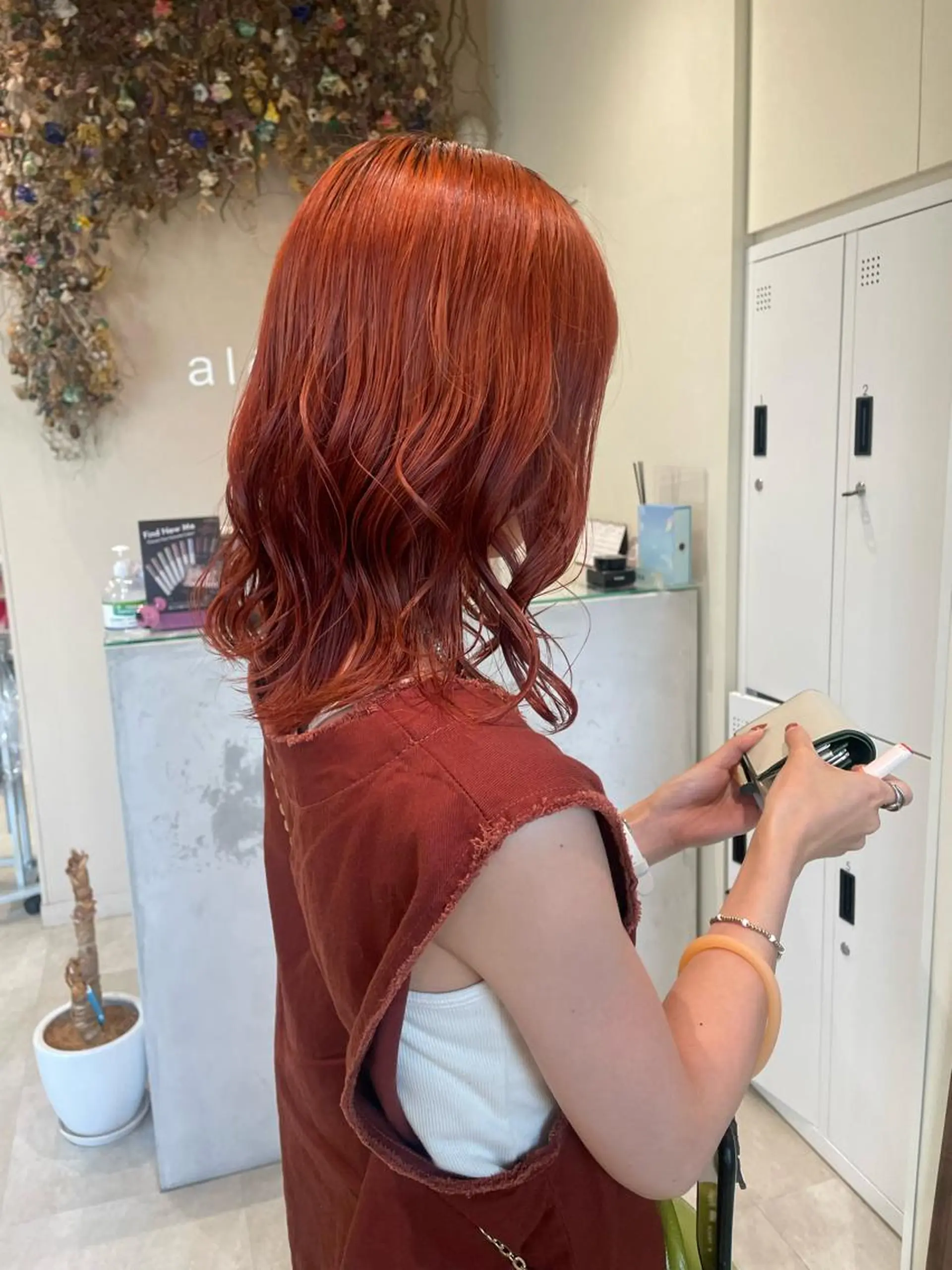 ミディアム カラー ブラウンカラー オレンジ オレンジブラウン ボブ/インナーカラー /眉毛/Miyuのヘアスタイル