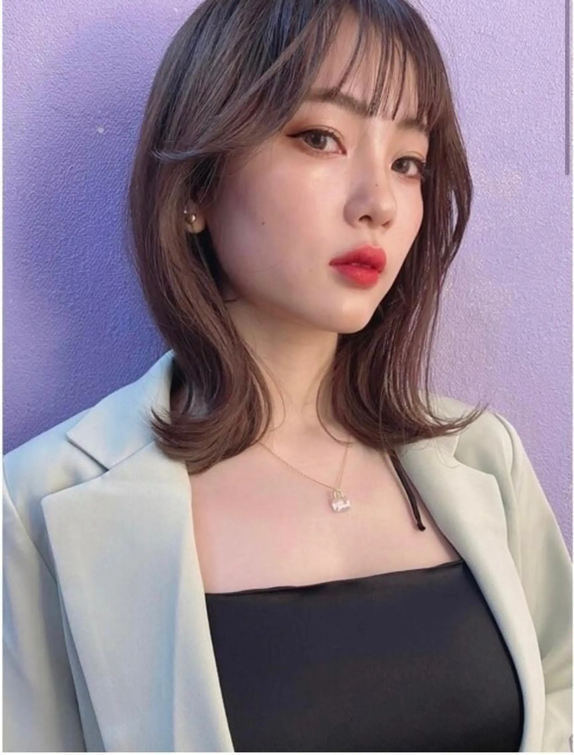 ミディアム くびれヘア 韓国風ヘア ヘアカラー トリートメント 🩵縮毛矯正・ボブ 岩原朋也🩵のヘアスタイル