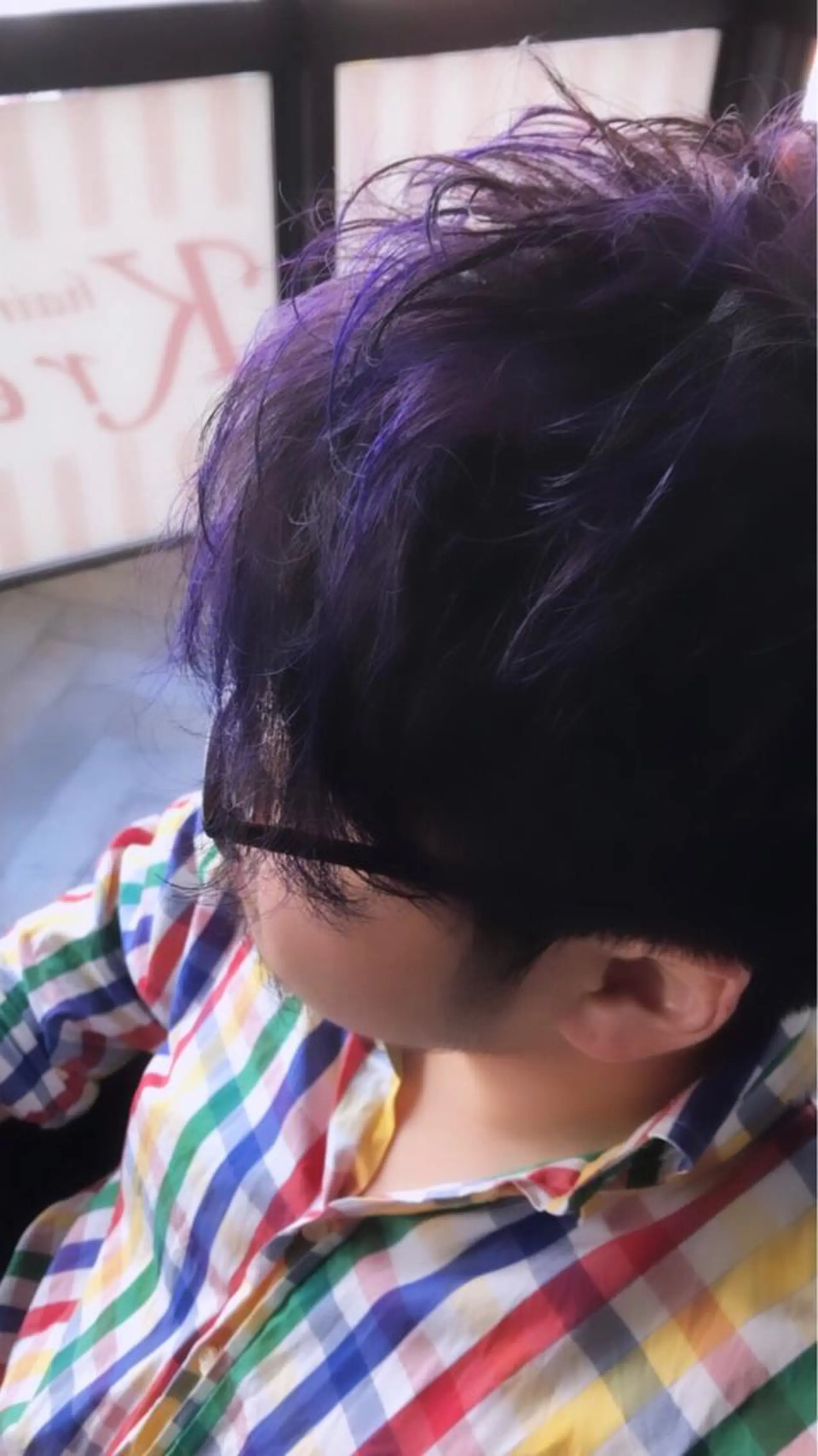 ショート カラー ヘアアレンジ パープルカラー ヘアカラー トリートメント アイラッシュ/美容室 個室/瀬戸 一菜のヘアスタイル